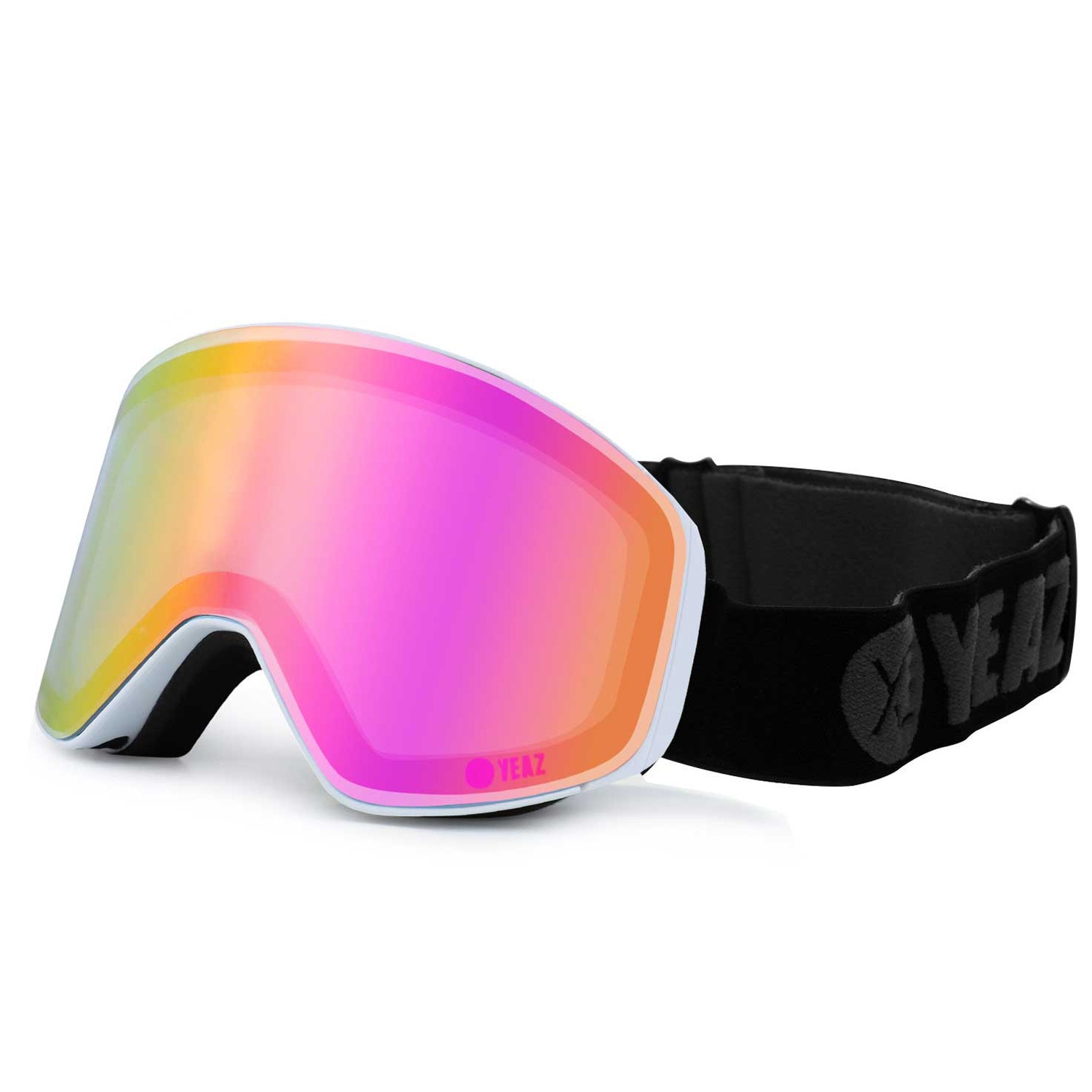 YEAZ Snowboardbrille "Magnet-Ski-Snowboardbrille pink verspiegelt/weiß APEX", weiß, Sportbrillen