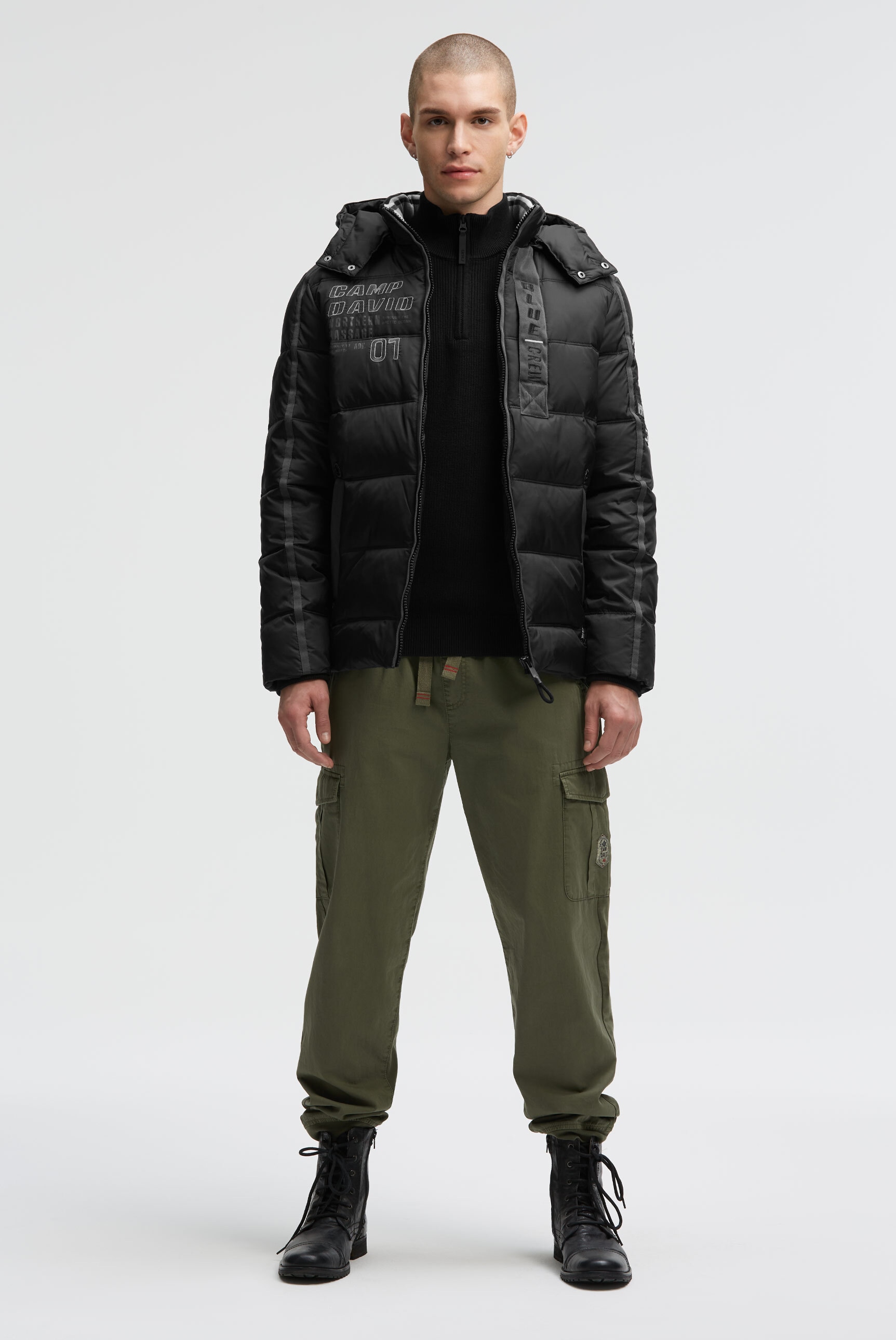 CAMP DAVID Winterjacke mit Kapuze mit abtrennbarer Kapuze