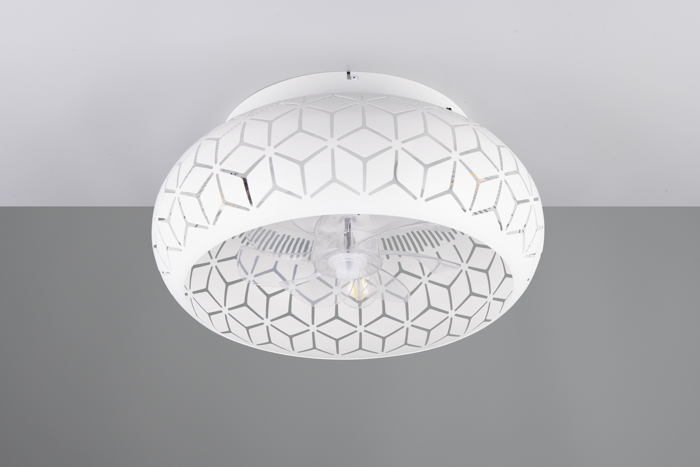 REALITY Leuchten Deckenleuchte »BIDAR mit Ventilator, Deckenventilator mit Licht inkl Fernbedienung«, 3 flammig, Leuchtmittel E27 | Leuchtmittel wechselbar, 3 Geschwindigkeiten Timer Vor- & Rücklauf, exkl 3x E27 max 15W, Ø 50cm