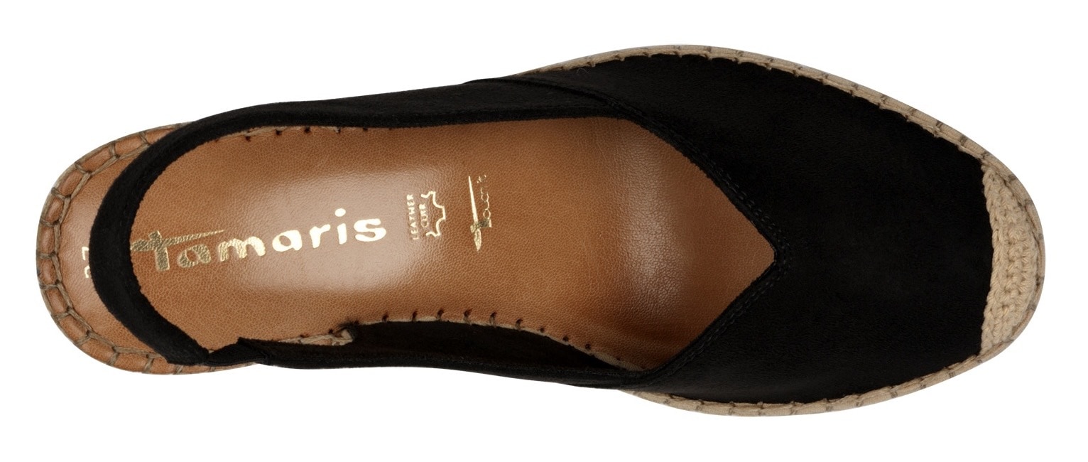 Tamaris Slingpumps, Keilabsatz, Plateau, Sandale, Sommerschuh, eingearbeiteter Gummizug