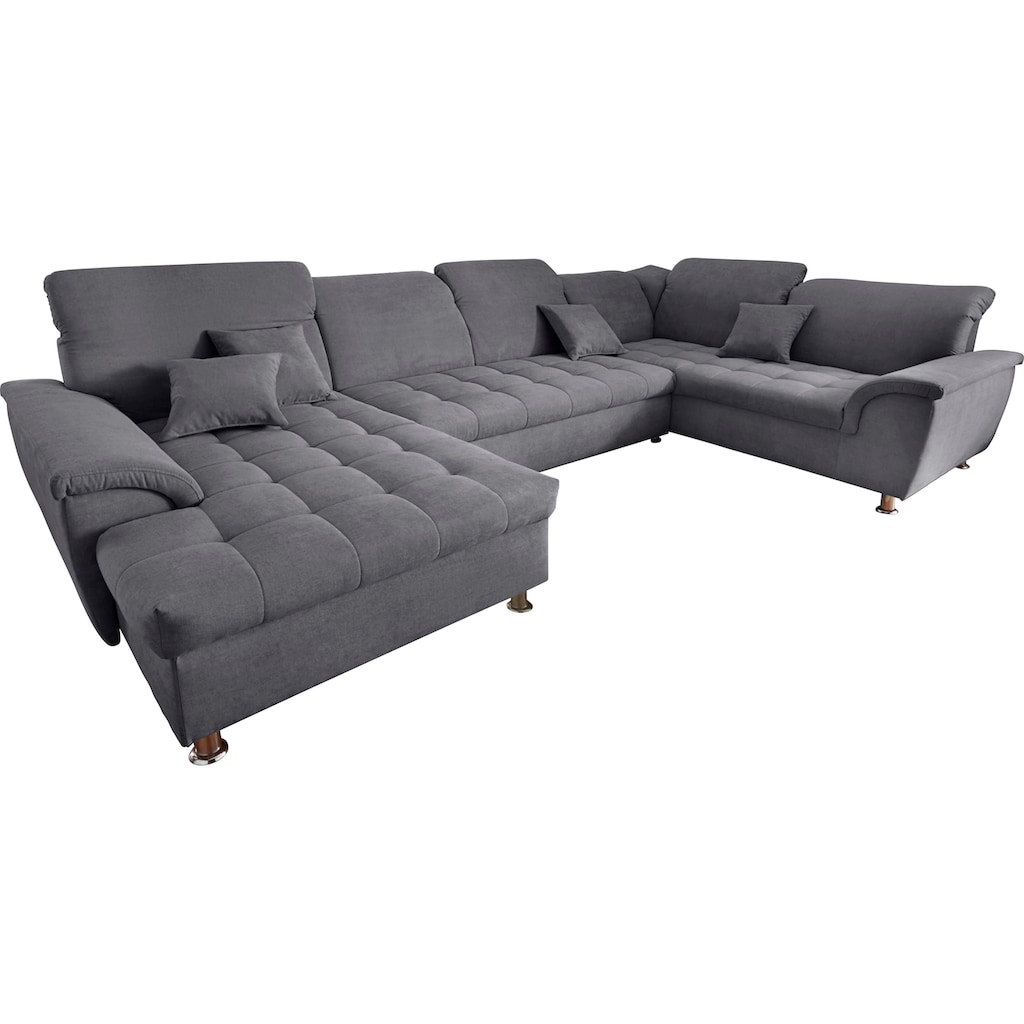 DOMO collection Wohnlandschaft »Franzi«, im XXL-Format, wahlweise mit Bettfunktion, Bettkasten
