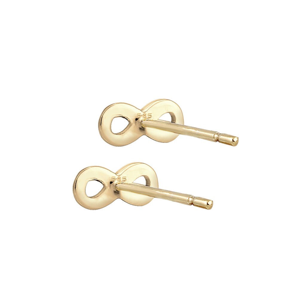 Elli Premium Paar Ohrstecker »Stecker Infinity Symbol Unendlichkeit 585 Gelbgold«