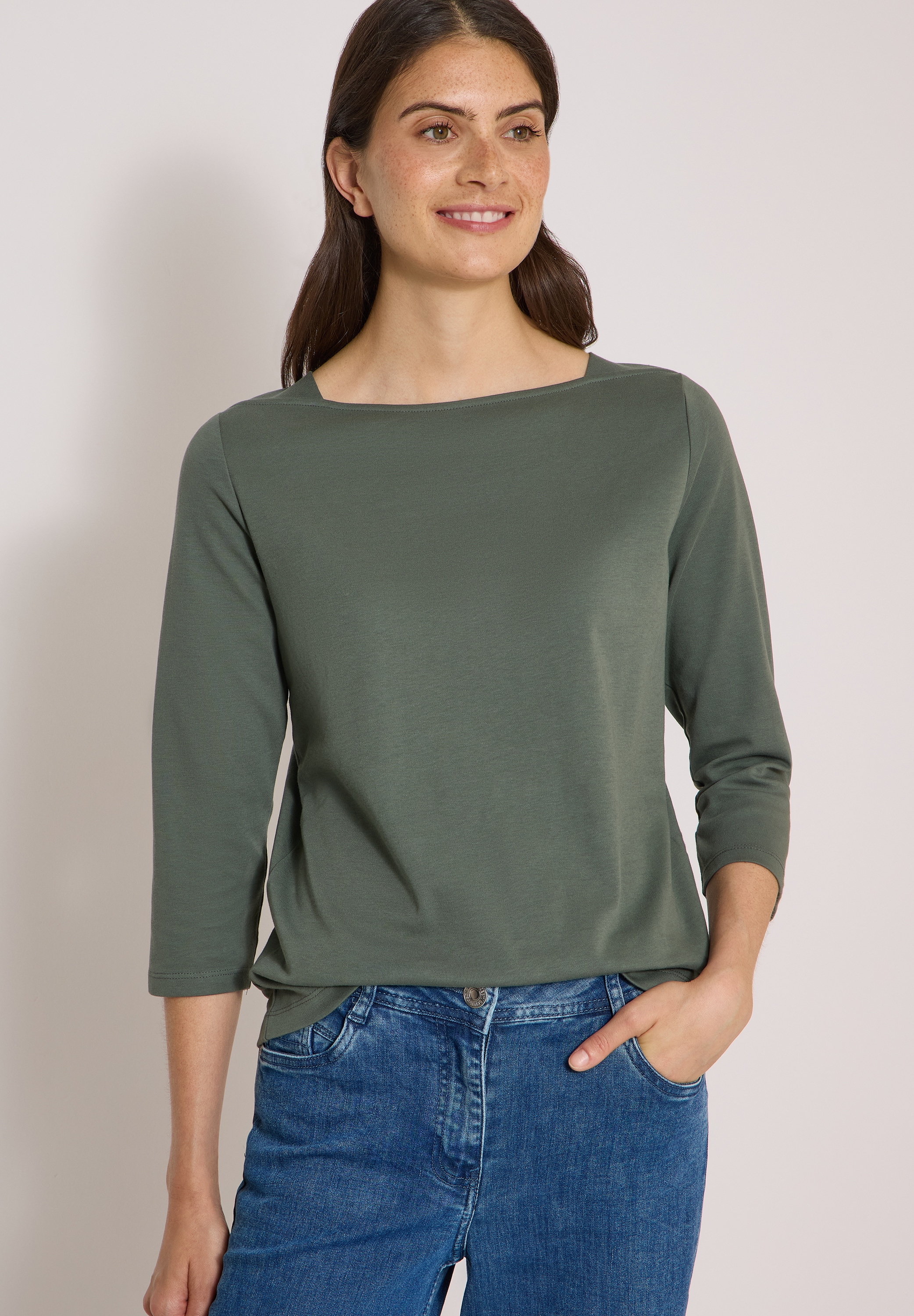 Cecil 3/4-Arm-Shirt aus reiner Baumwolle