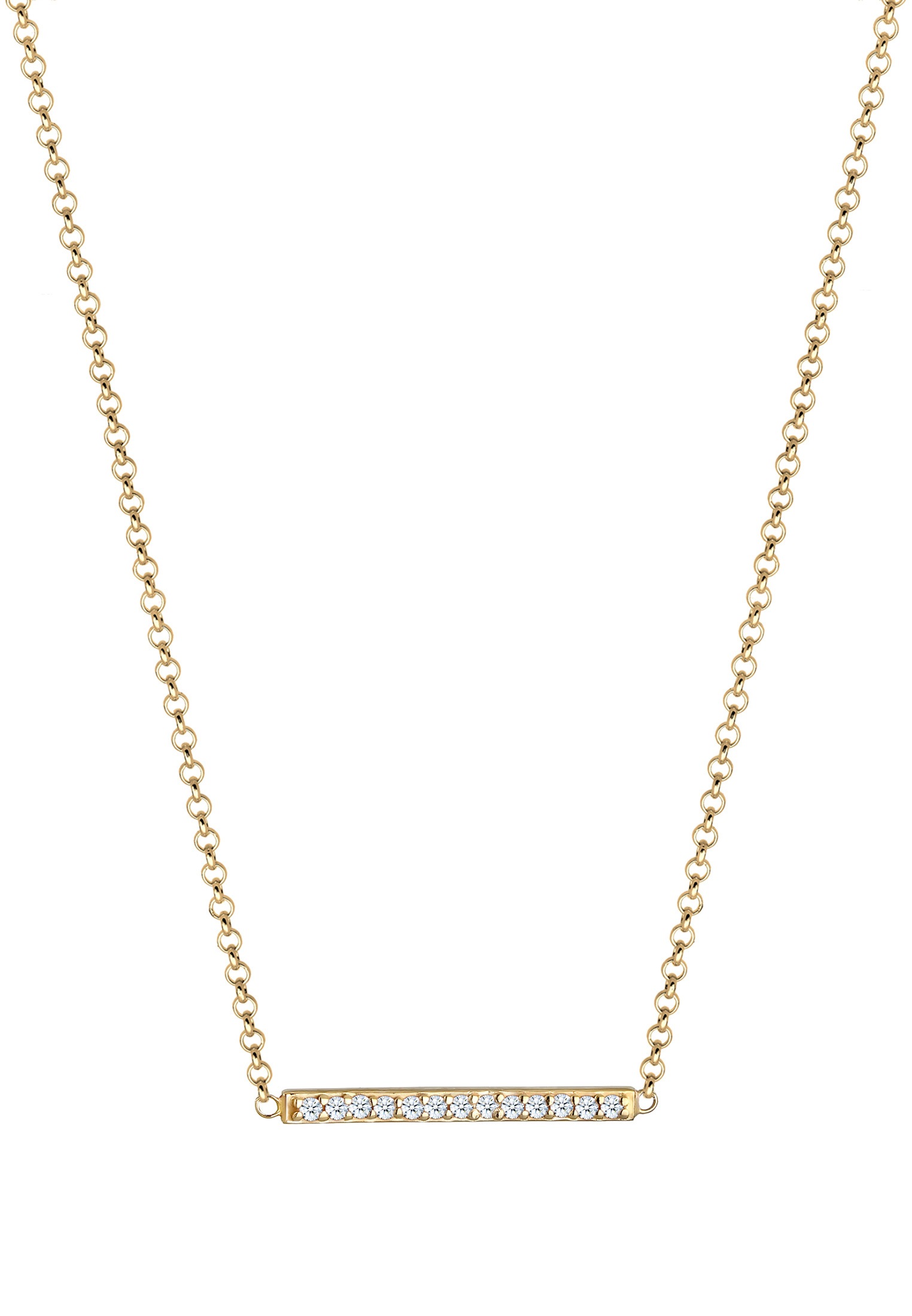 Elli DIAMONDS Collierkettchen »Klassisch Diamanten Reihe (0.065 ct.) 375 Gelbgold«