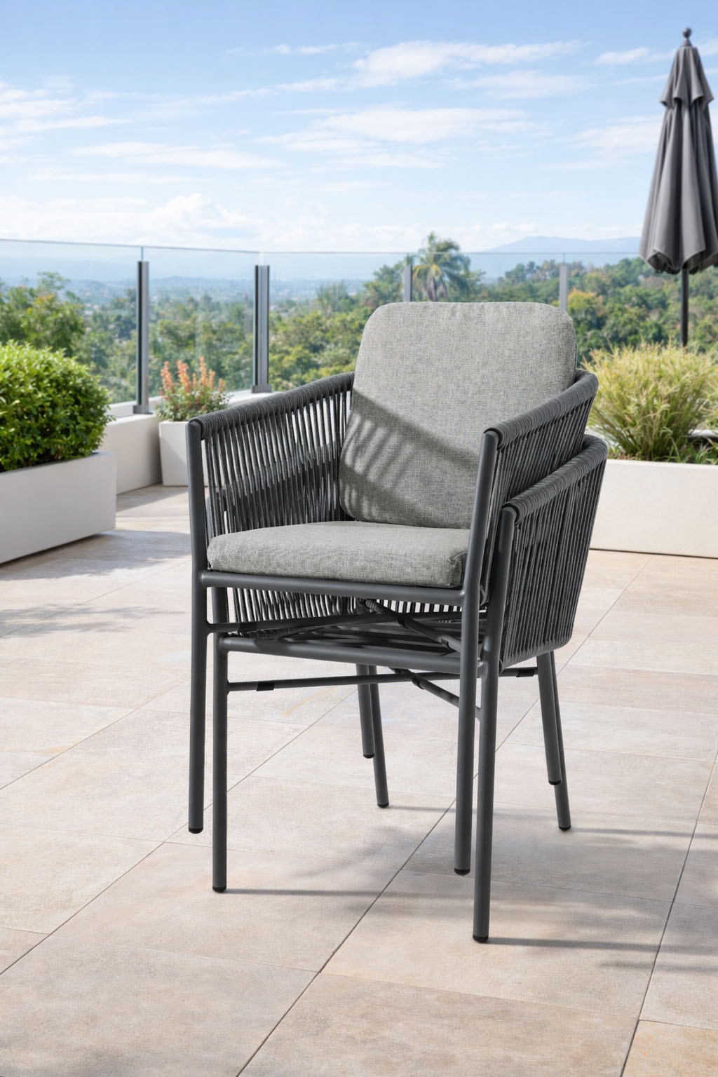 Destiny Gartensessel »LUCCA« Set, 2 Stk. tlg. Aluminium, Rope, inkl. Auflagen, stapelbar