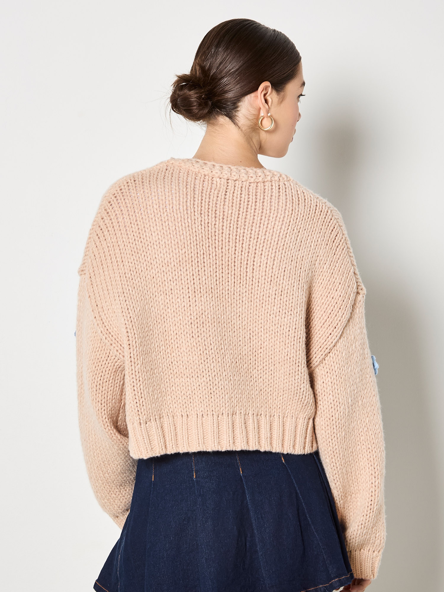Apricot Strickcape »Strickjacke« mit Gänseblümchen-Applikation