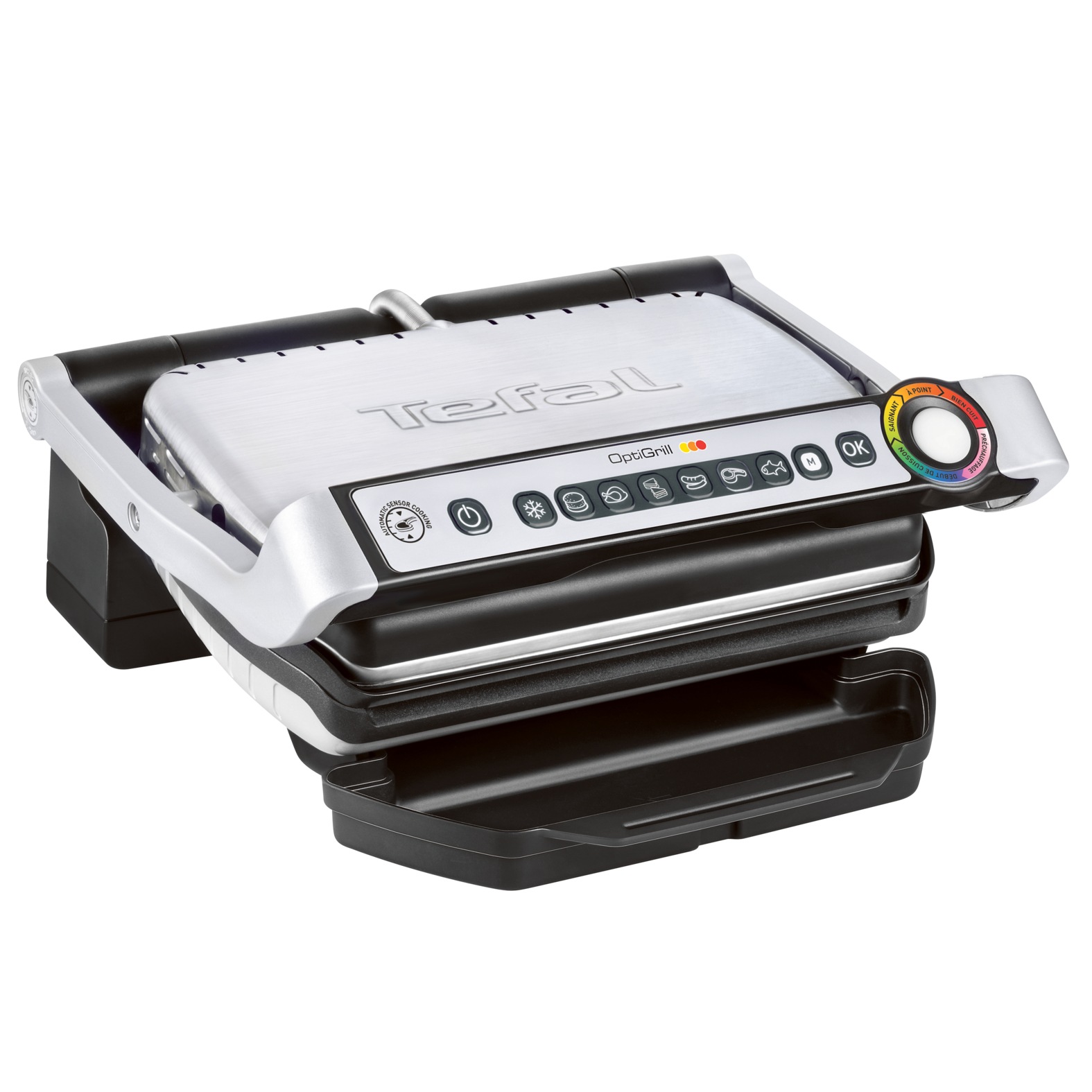 Tefal Kontaktgrill »OptiGrill, 6 automatische Programme, ein manuelles Programm«, 2000 W, spülmaschinengeeignete Platten und SaftauffangbehälterGC705D