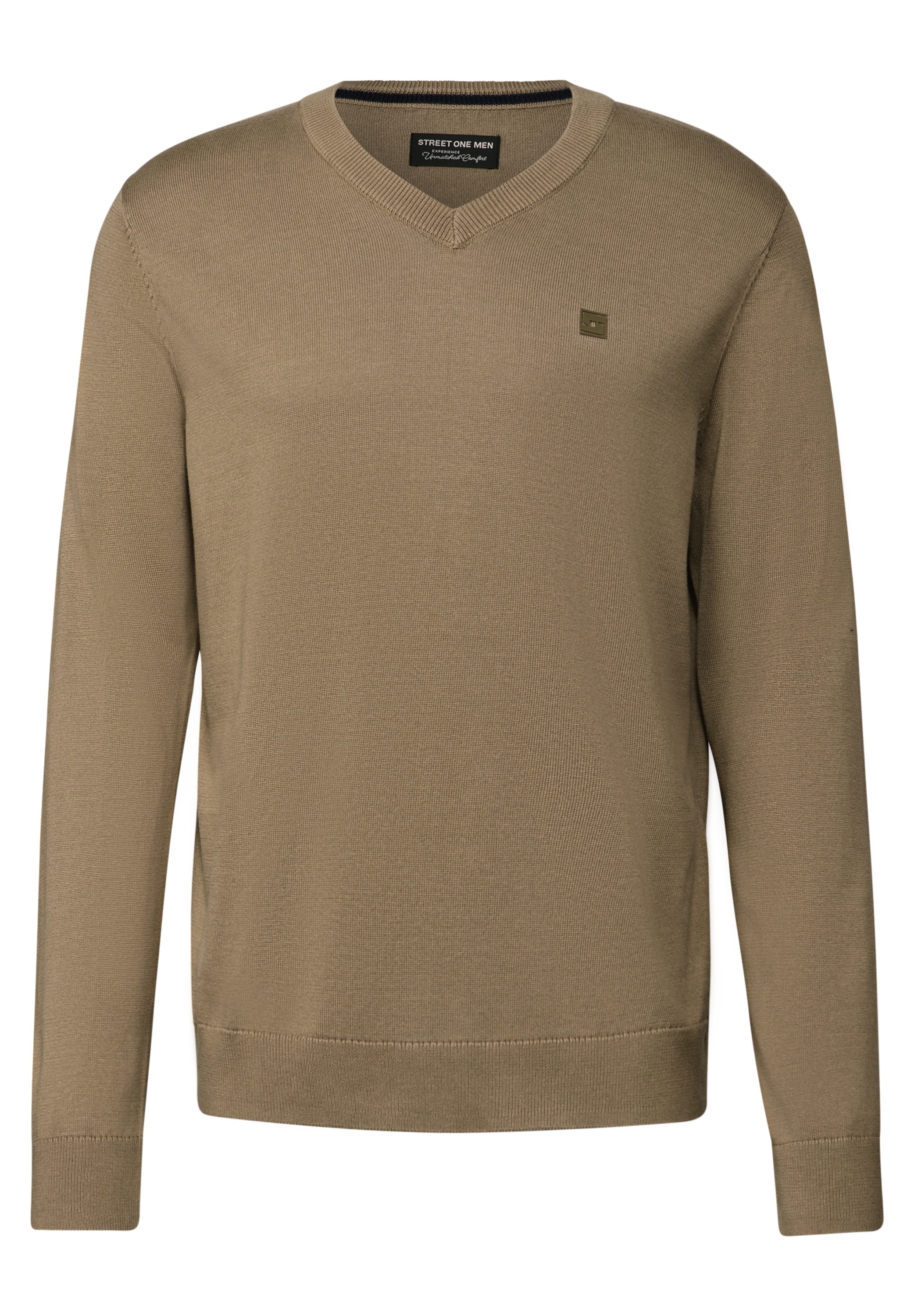 STREET ONE MEN Strickpullover, aus reiner Baumwolle