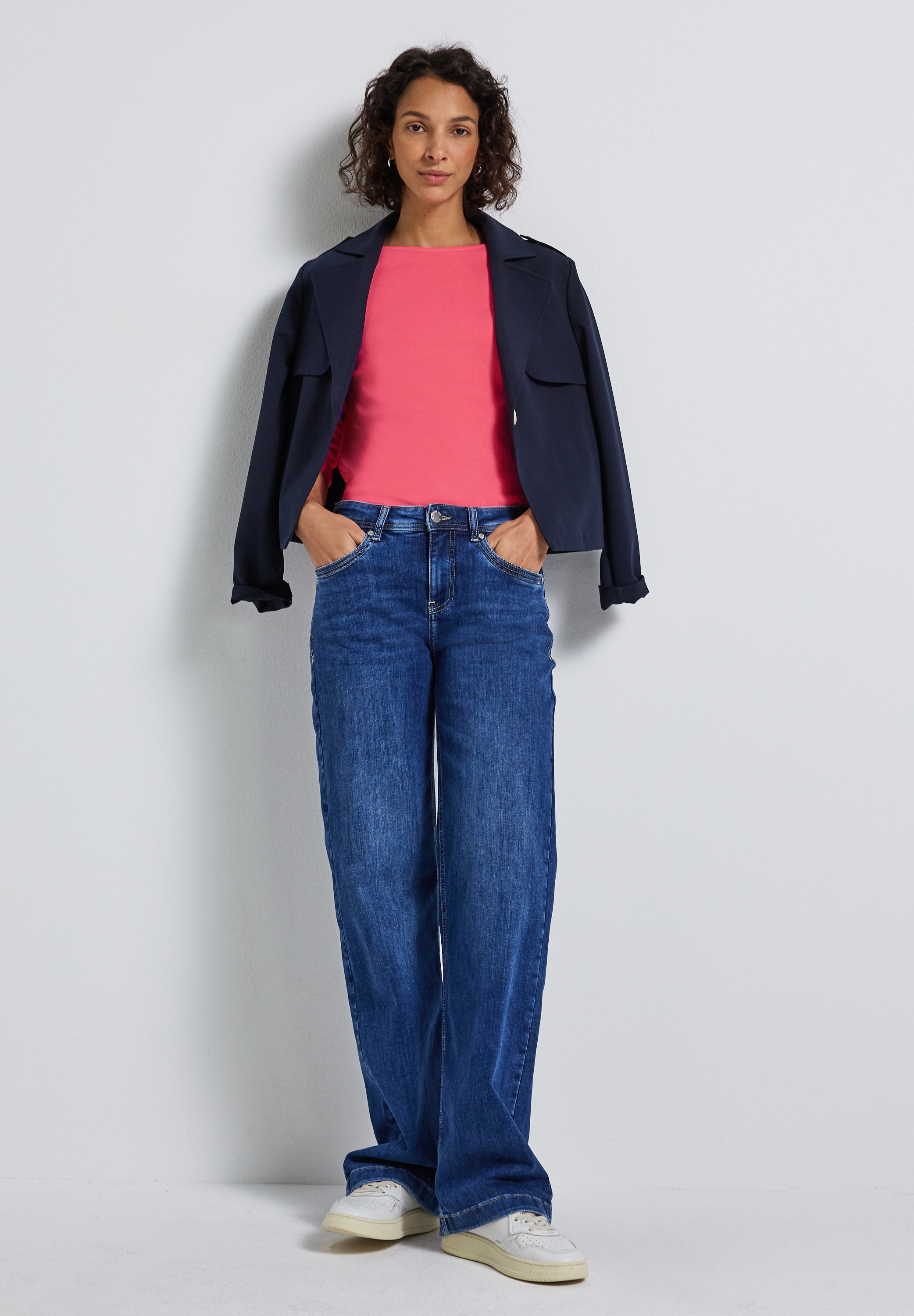 STREET ONE 3/4-Arm-Shirt, U-Boot-Ausschnitt und 3/4-Ärmel mit Bündchen