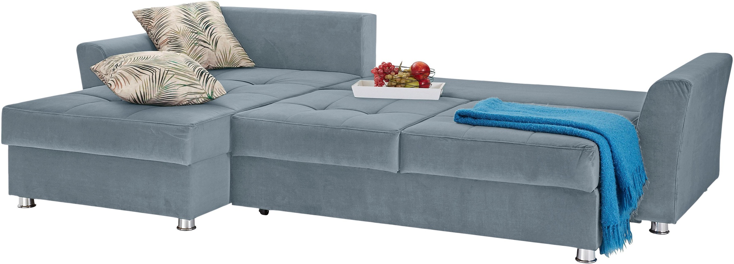 INOSIGN Ecksofa »Torben L-Form«, inkl.Bettfunktion und Bettkasten, Ottomane rechts/links montierbar
