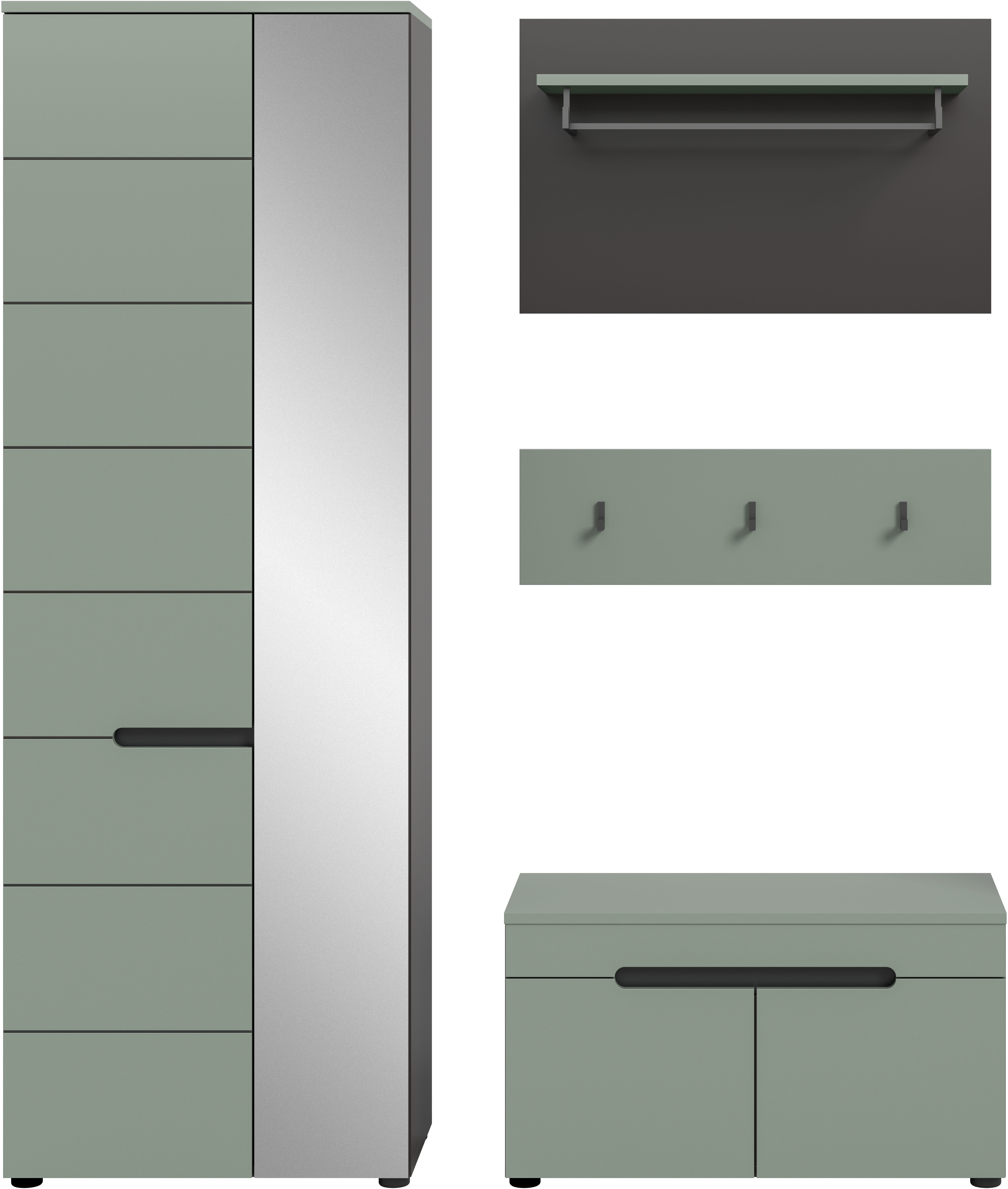 Thumbnail - INOSIGN Garderoben-Set "REHAT, TOPSELLER, 4-teilig, Breite 160cm, individuell stellbar" bestehend aus: Garderobenschrank...