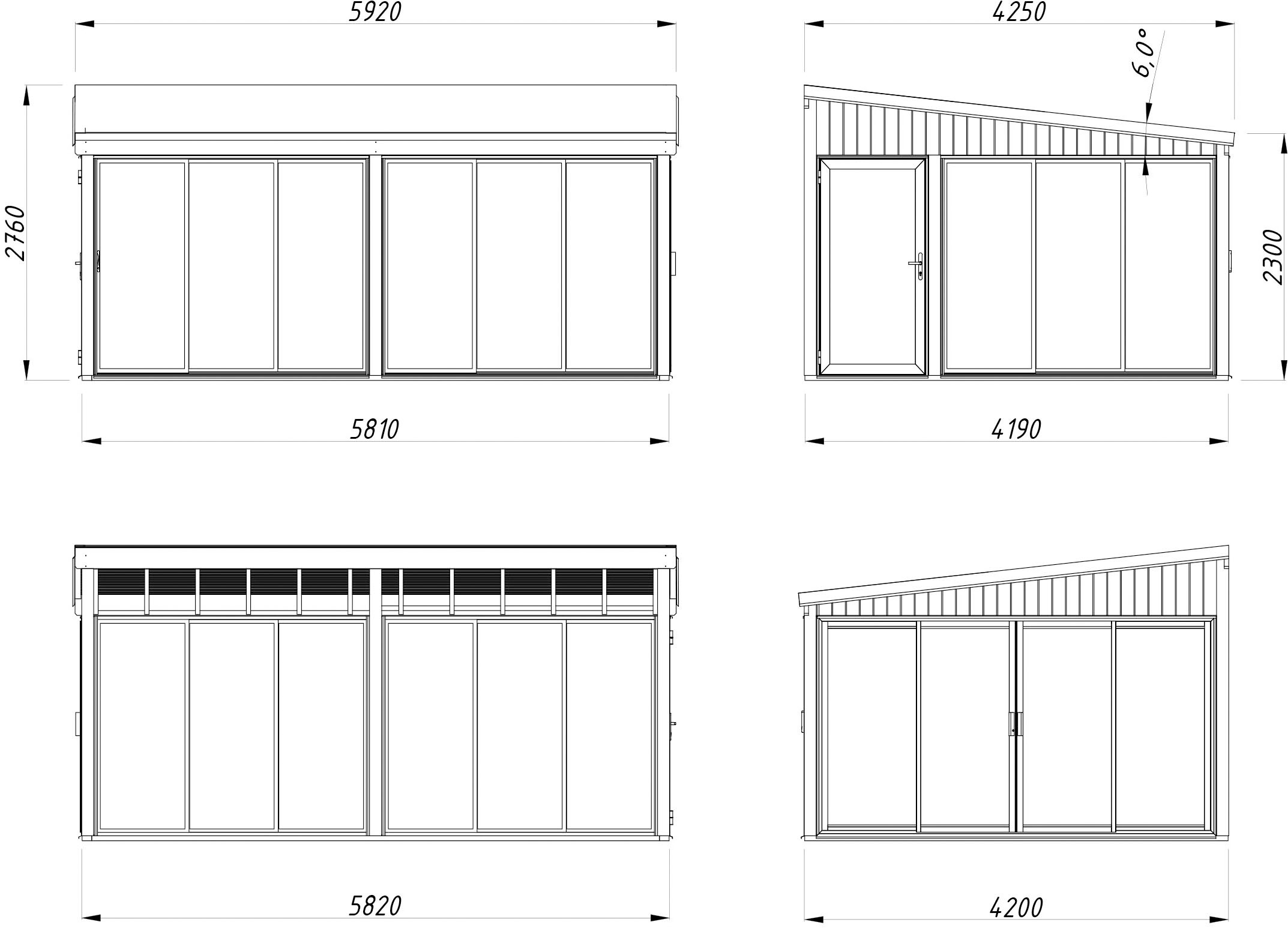 Palmako Holzpavillon »Lumi 23,3 m² Slide« BxTxH: 592x425x276 cm