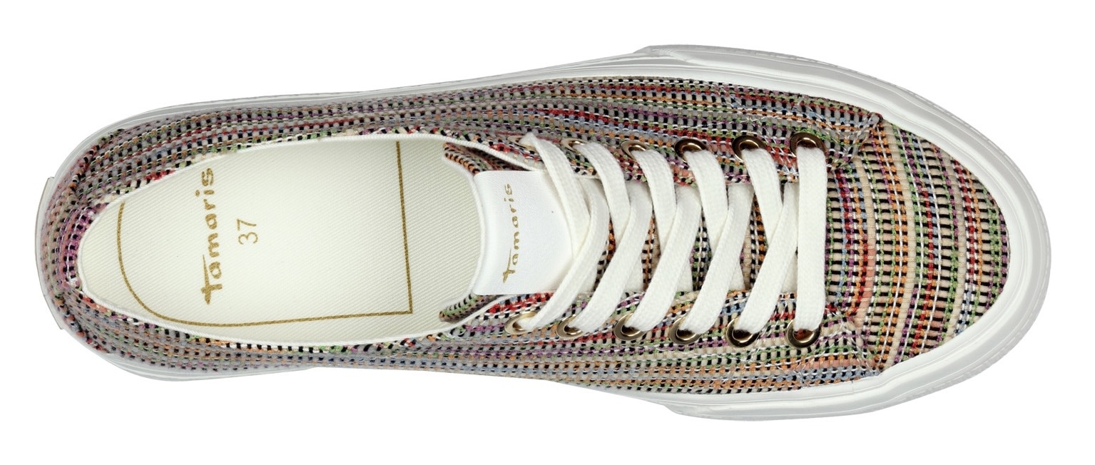 Tamaris Plateausneaker, Freizeitschuh, Halbschuh, Schnürschuh mit Logo an der Ferse