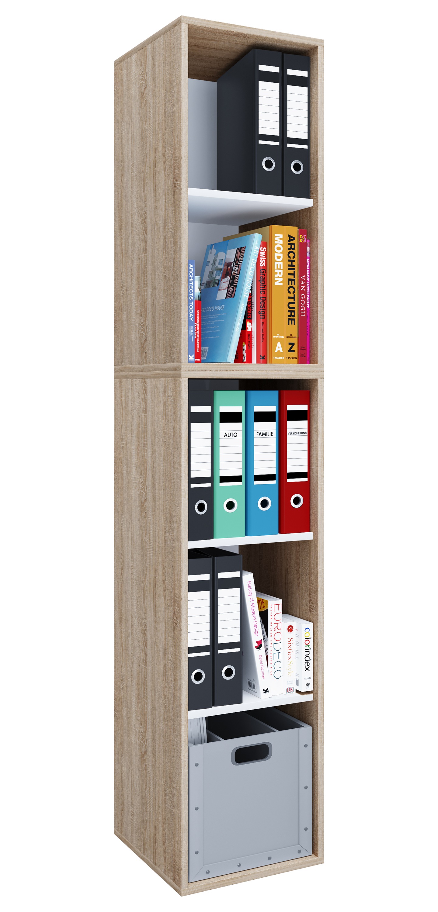 VCM Bücherregal "Holz Büro Regal Bücher Ordner Aktenregal Lona l 5f" 1 Stk. günstig online kaufen