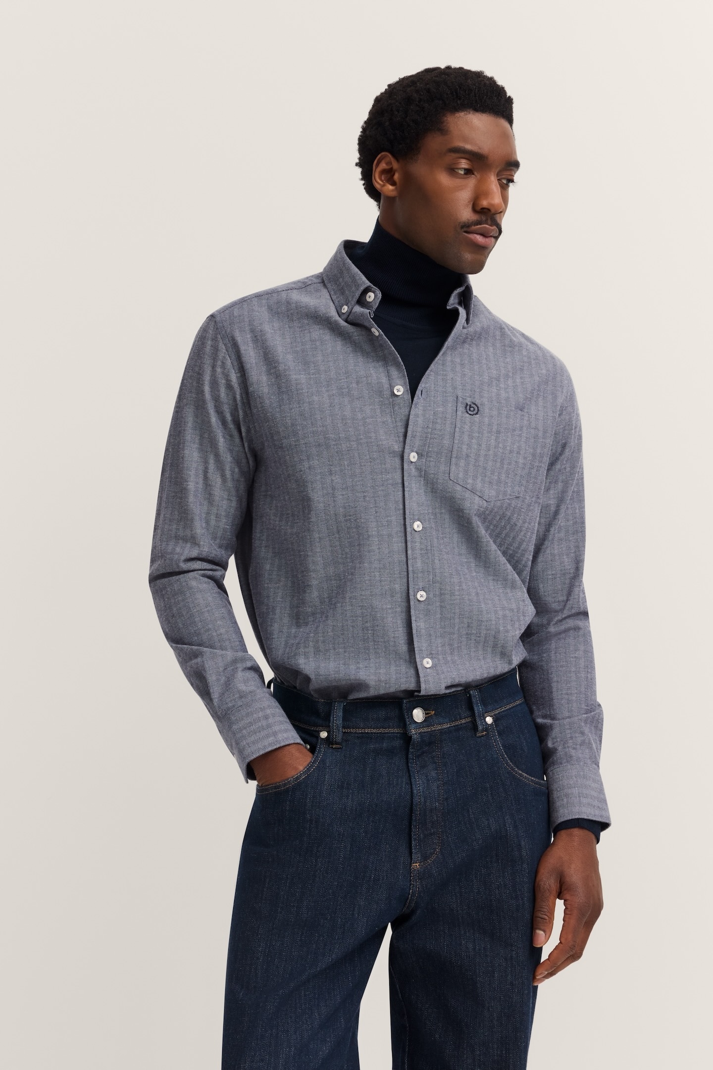 bugatti Langarmhemd "Soft Cotton", im Modern Fit mit Button-Down Kragen günstig online kaufen