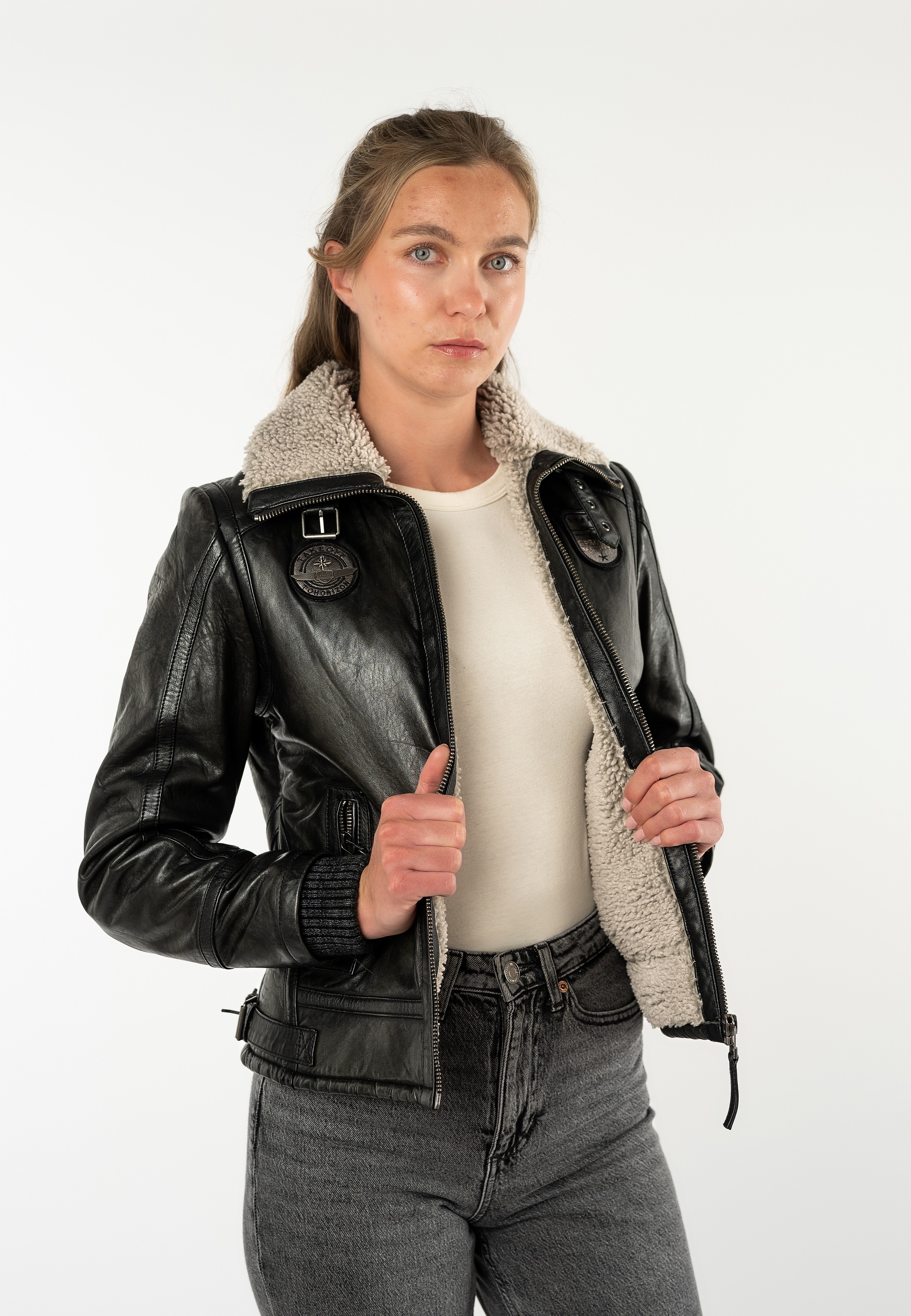 Mauritius Lederjacke »MWNairobi« mit Teddyfell, Flieger-Stil