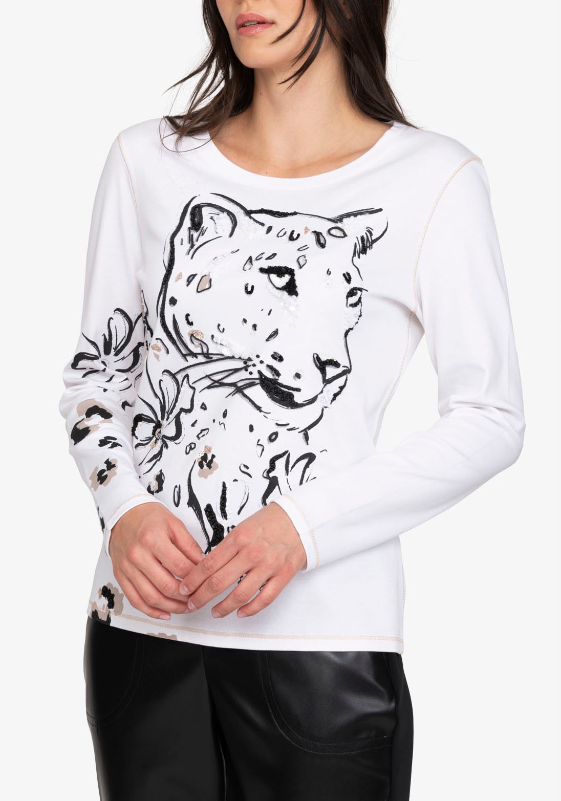 Sportalm Kitzbühel Rundhalsshirt mit Frontprint günstig online kaufen