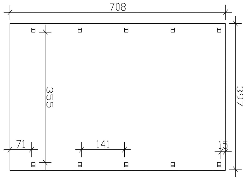 Skanholz Einzelcarport »Friesland«, Holz, 355 cm, grün, für Caravan