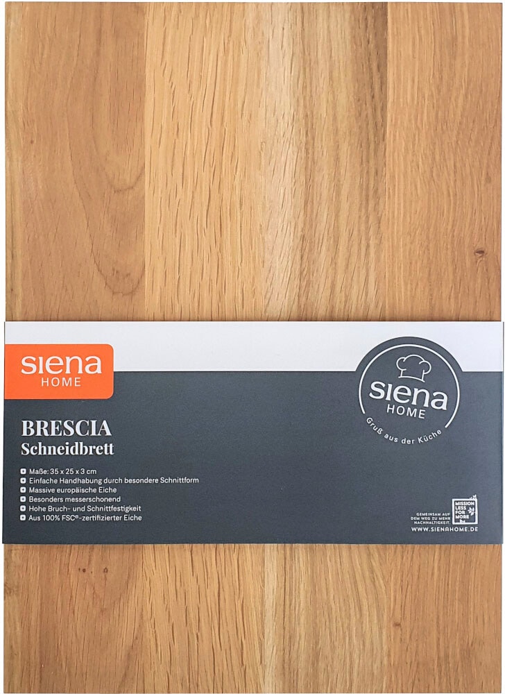 Siena Home Schneidebrett "Brescia", (1 St.), 45 Griff, aus FSC-zertifiziertem Eichenholz