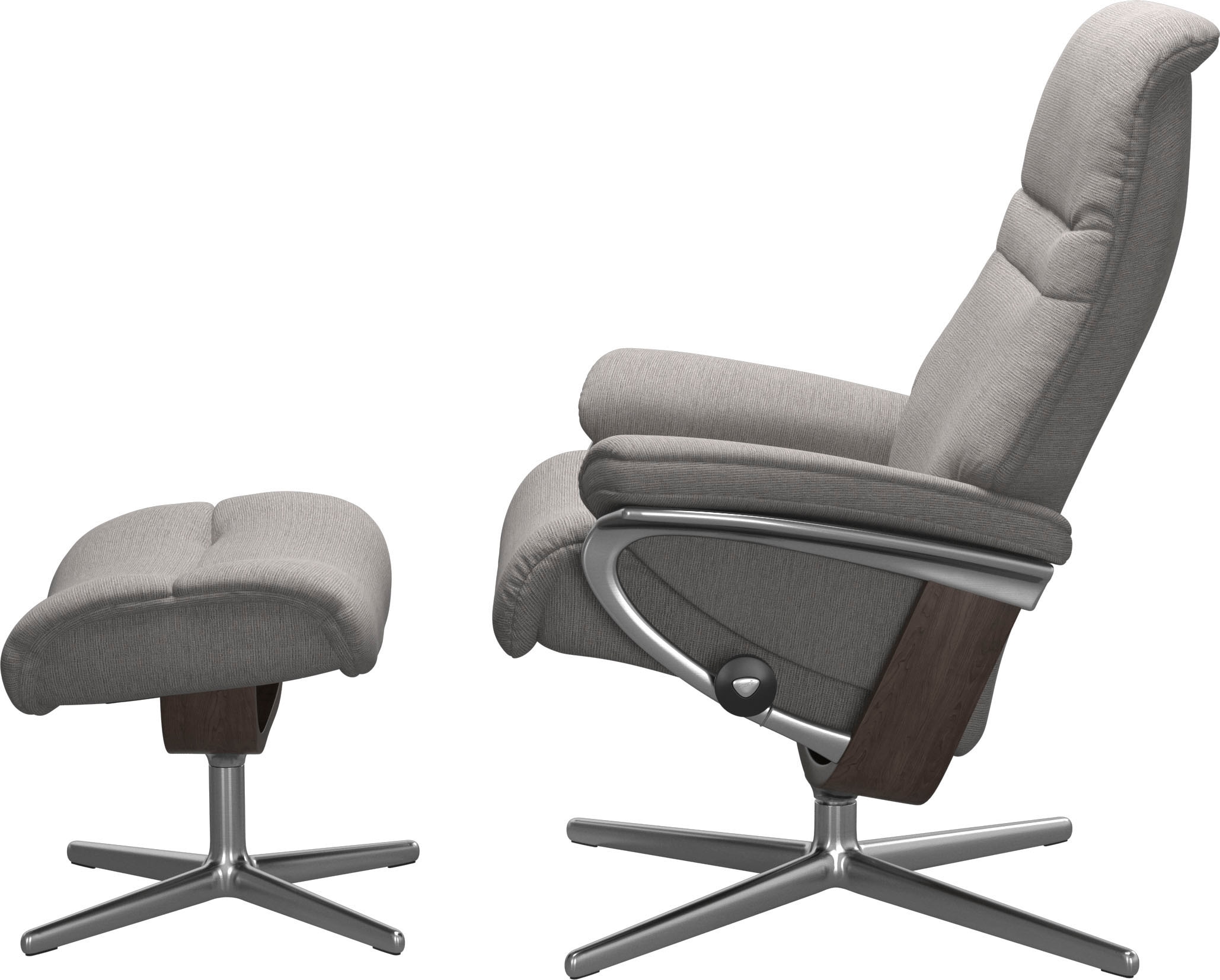 Stressless® Relaxsessel »Sunrise«, (Set, Relaxsessel mit Hocker), mit Hocker, mit Cross Base, Größe S, M & L, Holzakzent Wenge