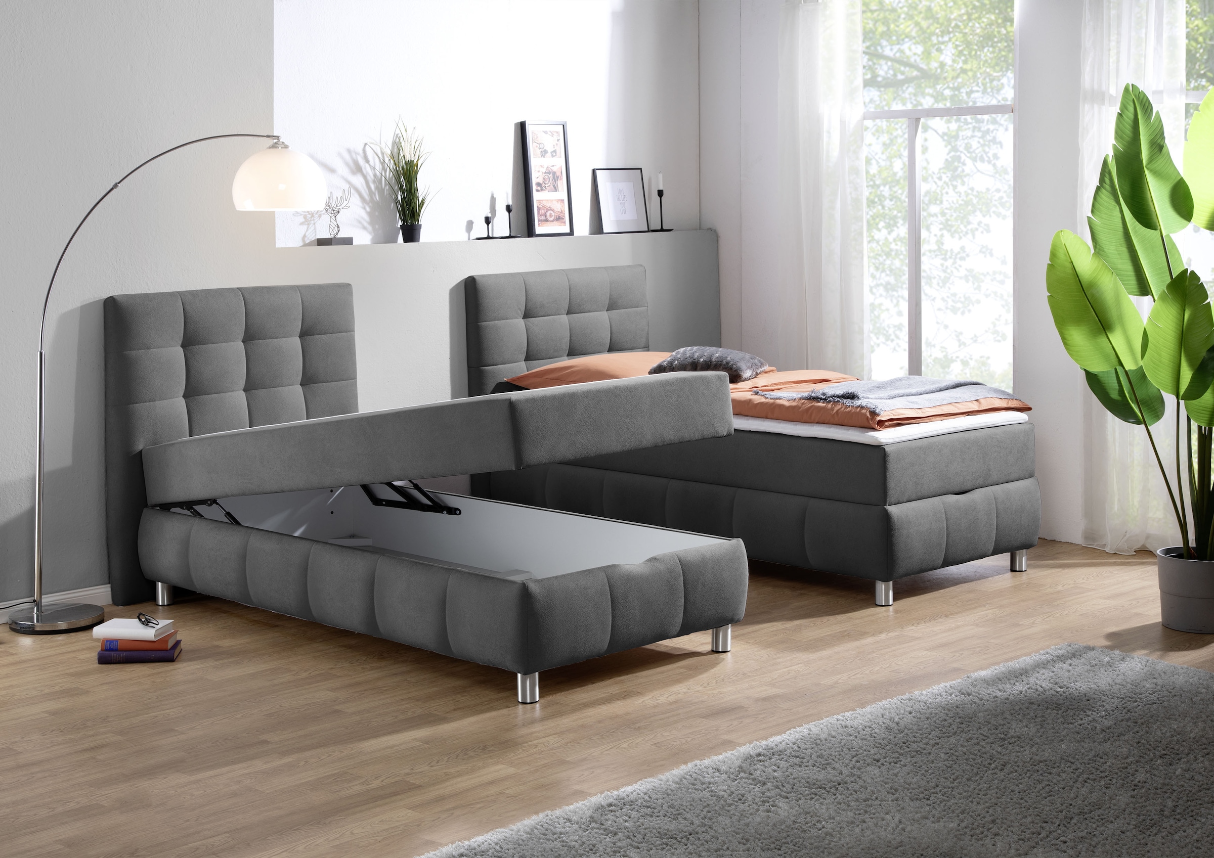 Home affaire Boxbett »Marvao  inkl. Bettkasten und Topper« Boxbett mit Bettkasten, inkl. Topper