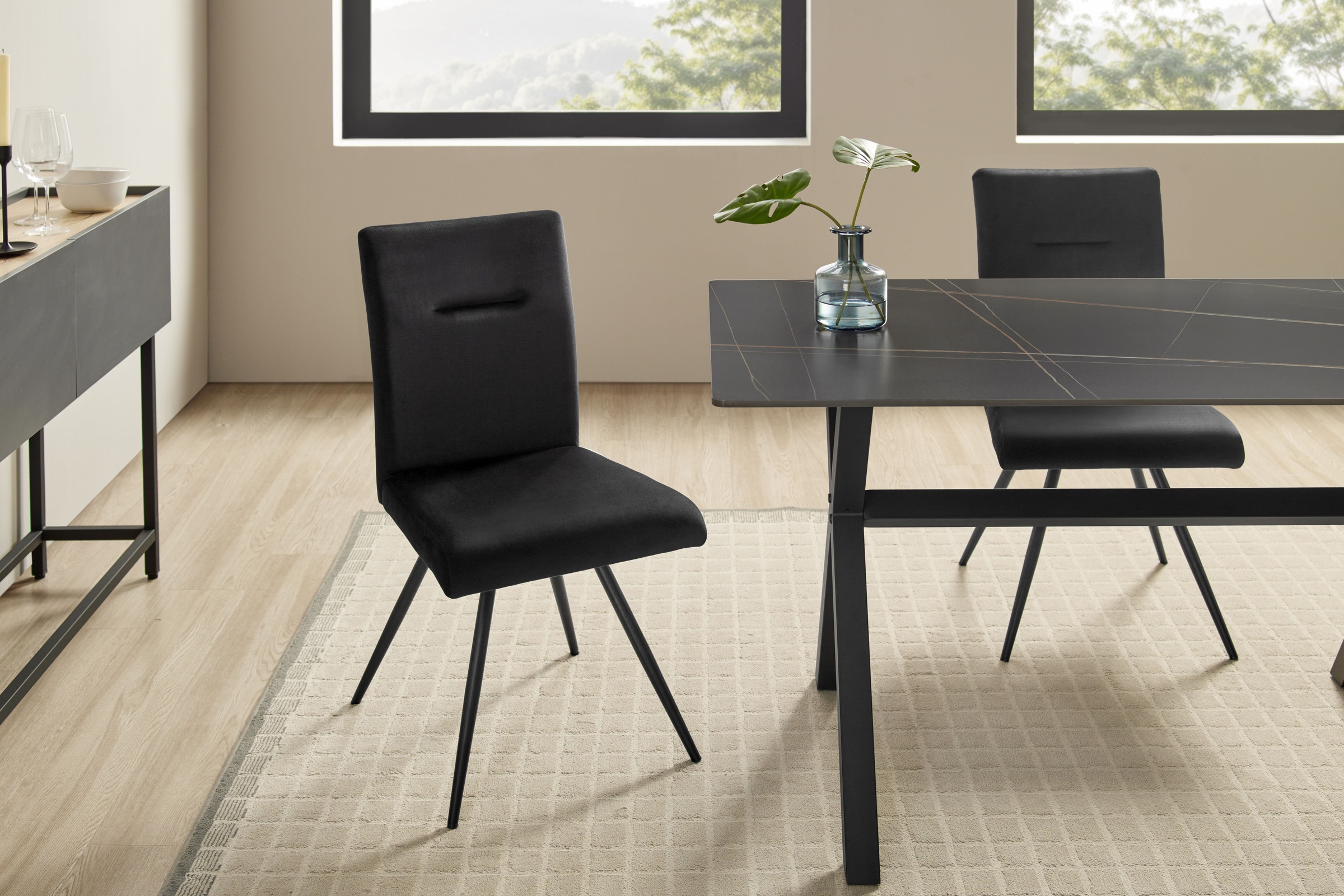 OTTO home 4-Fußstuhl "Tayz" (Set) Samtvelours mit Strukturstoff oder Samtbe günstig online kaufen