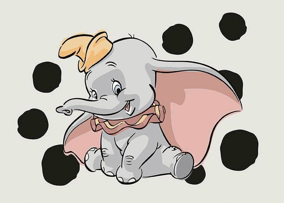 Komar Poster "Dumbo Dots Landscape", Disney, (1 St.), Kinderzimmer, Schlafzimmer, Wohnzimmer