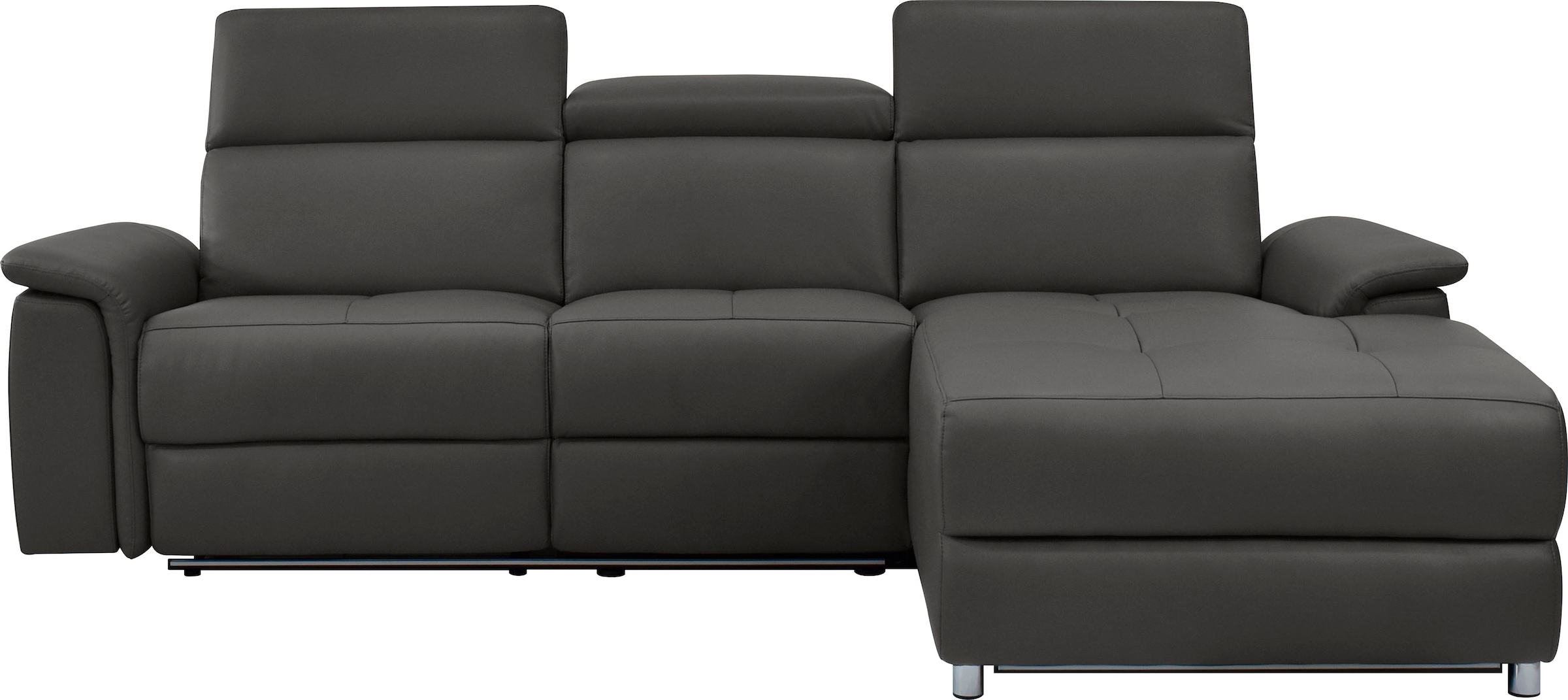 OTTO home Ecksofa "Pareli, L-Form, 259cm,m. Recamiere, Echtleder, Kunstleder, Webstoff" man. o. elektr. Relaxfunktion, USB/Kopfteilverstellg u. LED