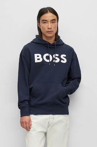BOSS ORANGE Sweatshirt »WebasicHood«, bestellen weißem ▷ mit BAUR Logodruck 
