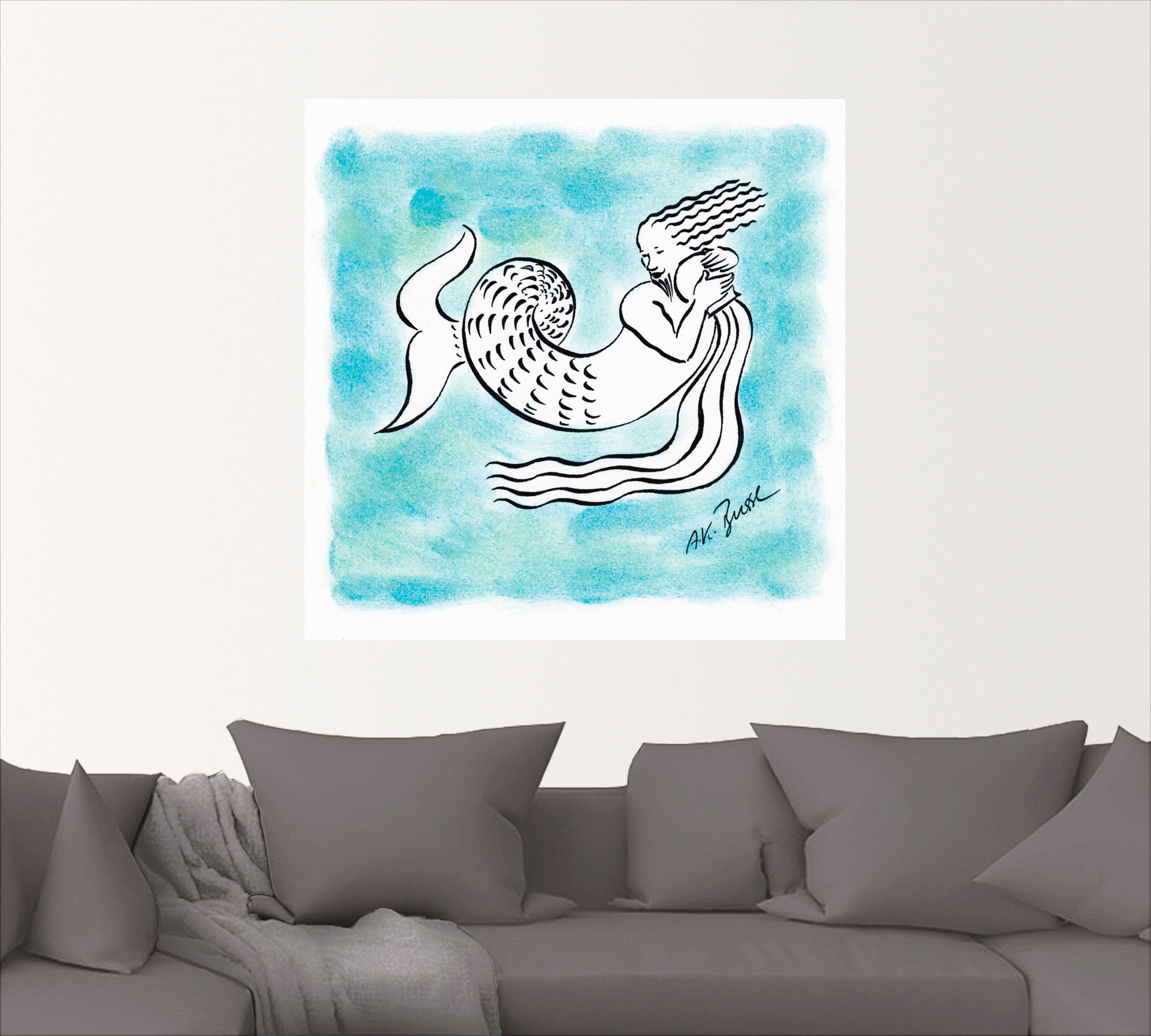 Artland Wandbild »Serie Sternzeichen Wassermann«, Sternzeichen, (1 St.), als Leinwandbild, Wandaufkleber oder Poster in versch. Größen