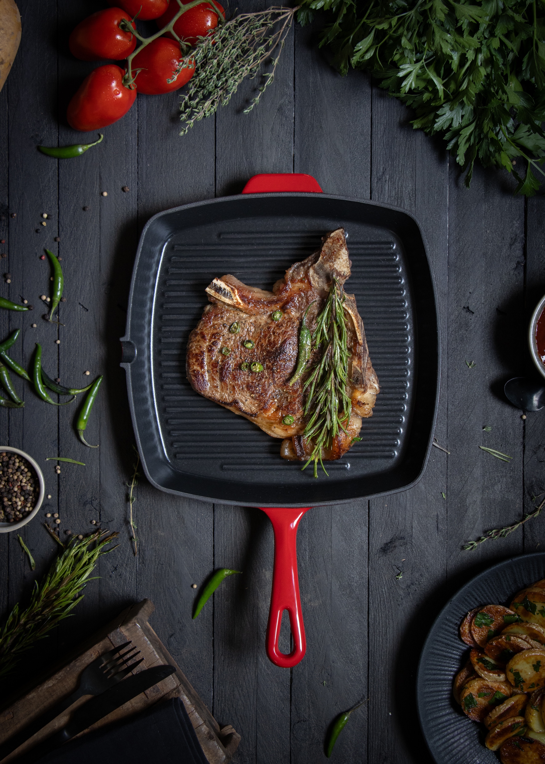 Elo Grillpfanne »Gusseisen Pfanne Ø 28 cm« Gusseisen 1 tlg. Außen emailliert