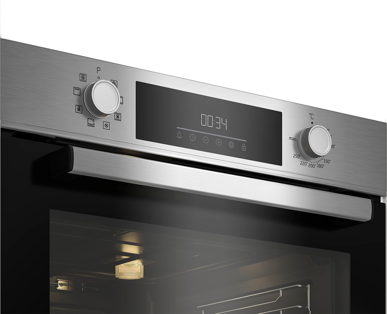 BEKO Backofen-Set »BBSM12340X«, BBSM12340X, mit Teleskopauszug nachrüstbar, Simple Steam Reinigungsfunktion