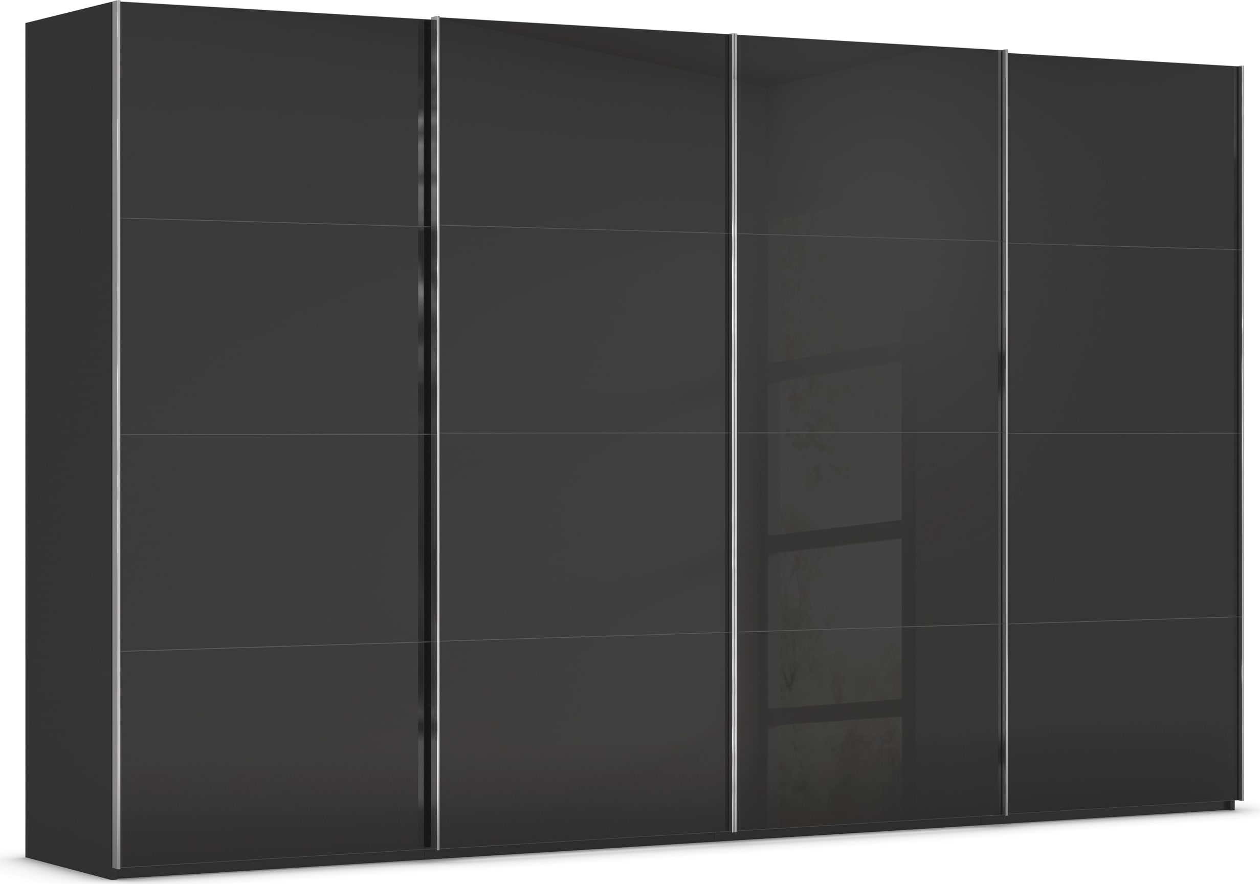 rauch Schwebetürenschrank "Kleiderschrank Schrank Garderobe Schlafzimmerschrank SCALE-FYRA" edle viergeteilte Türen mit Glas-Front viele Farben MADE IN GERMANY