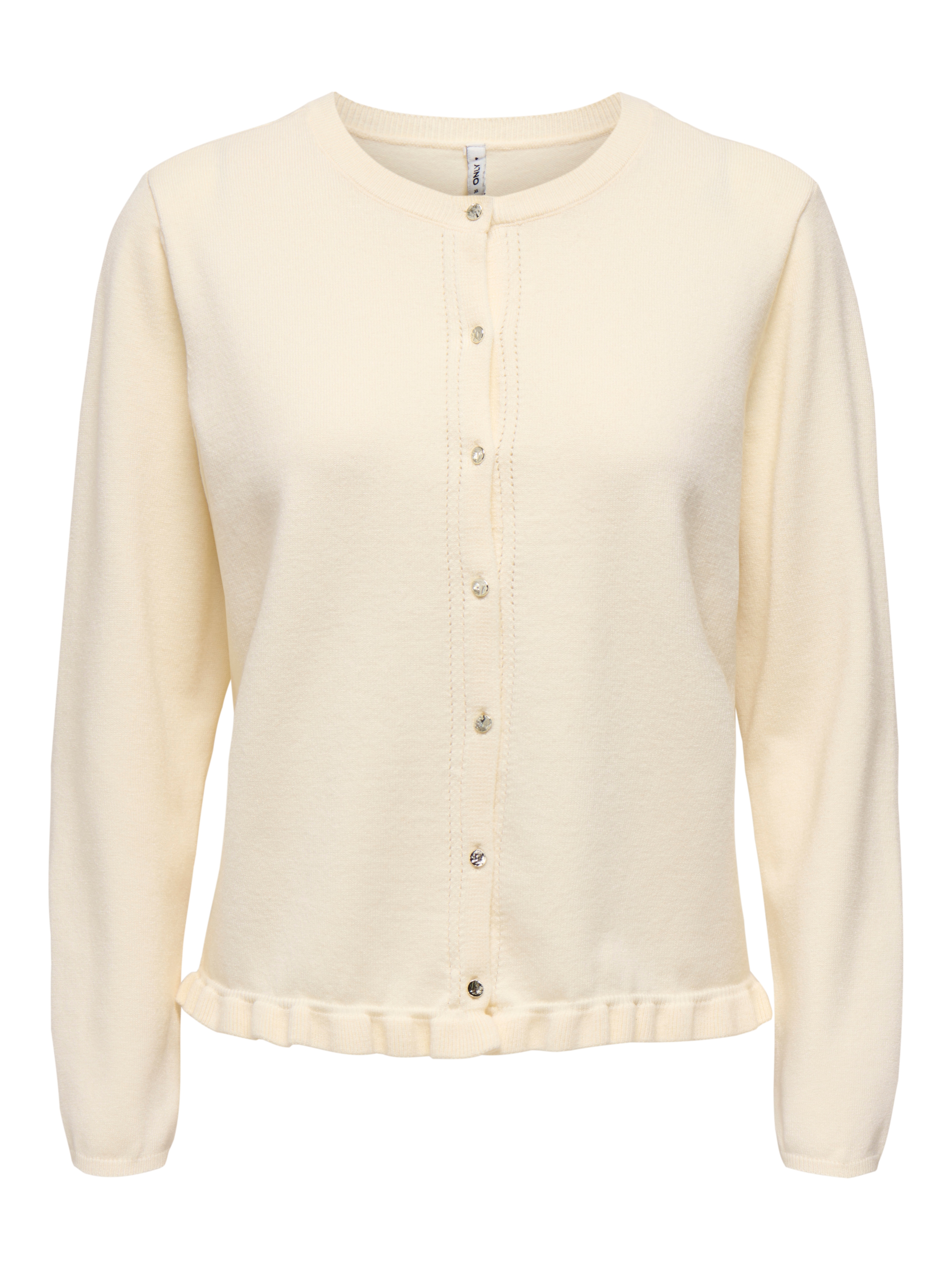 ONLY "ONLCINDEREL LS O-NECK FRILL CARDI CC KNT" Materialmix, regular fit