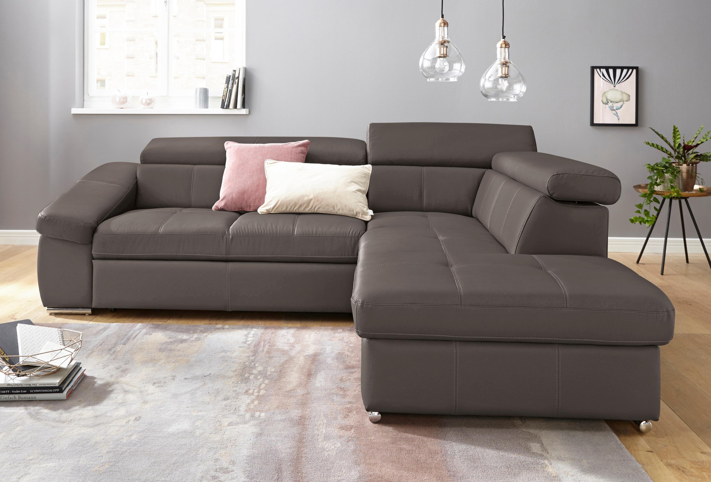 COTTA Ecksofa Bravo, mit Kopfteilverstellung, wahlweise mit Bettfunktion