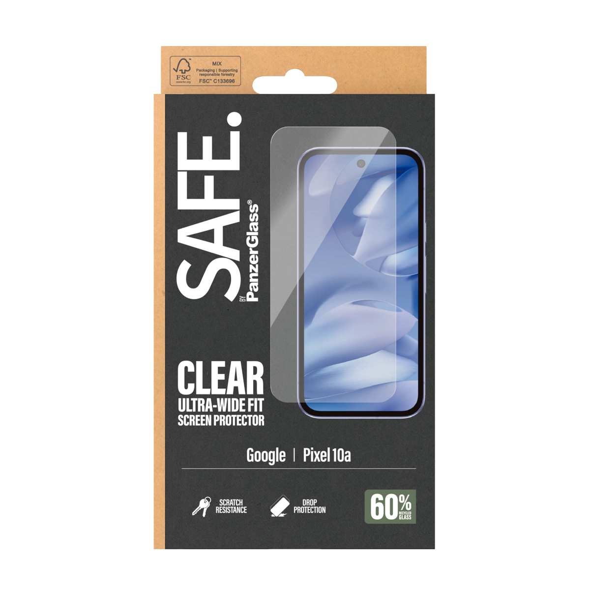 SAFE by PanzerGlass Displayschutzglas »Ultra-Wide Fit Screen Protector« für Google Pixel 10a Displayschutzfolie, Schutzfolie, Bildschirmschutz, kratz- & stoßfest