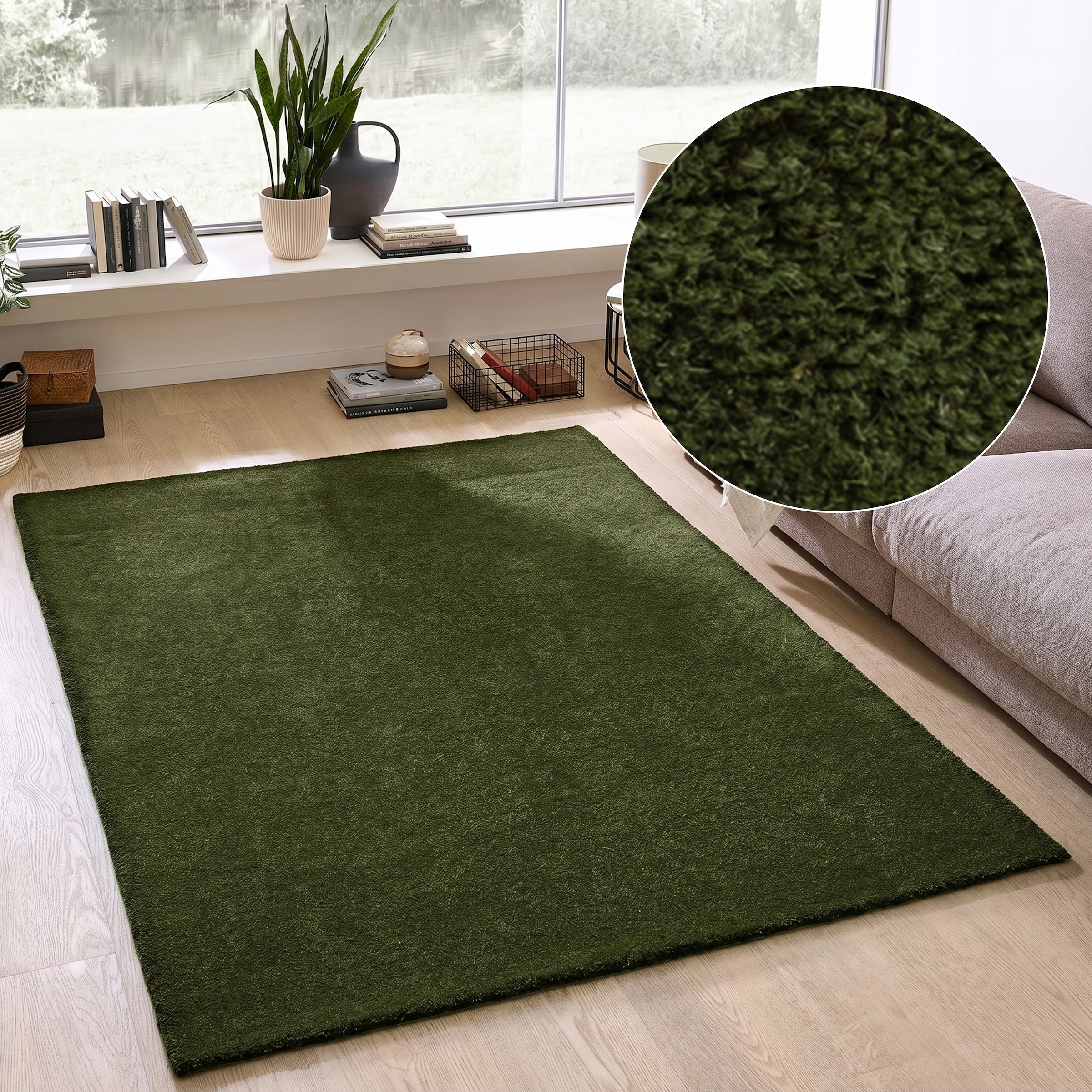 OTTO home Wollteppich "Gabbo Natur, Handgefertigt, Teppich, reine Wolle, meliert" rechteckig 14 mm Höhe reine Wolle, Uni, Wohnzimmer, Schlafzimmer, Esszimmer