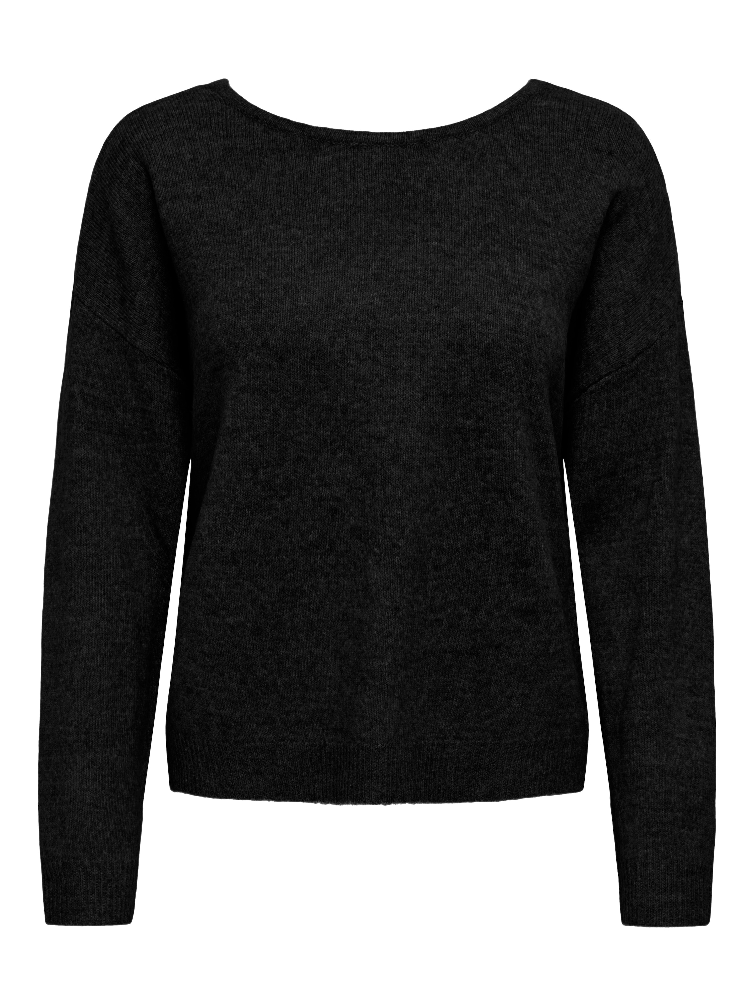 ONLY Rundhalspullover »ONLANJA LS LACE MIX O-NECK ZL KNT«, mit Spitzeneinsatz am Rückenausschnitt