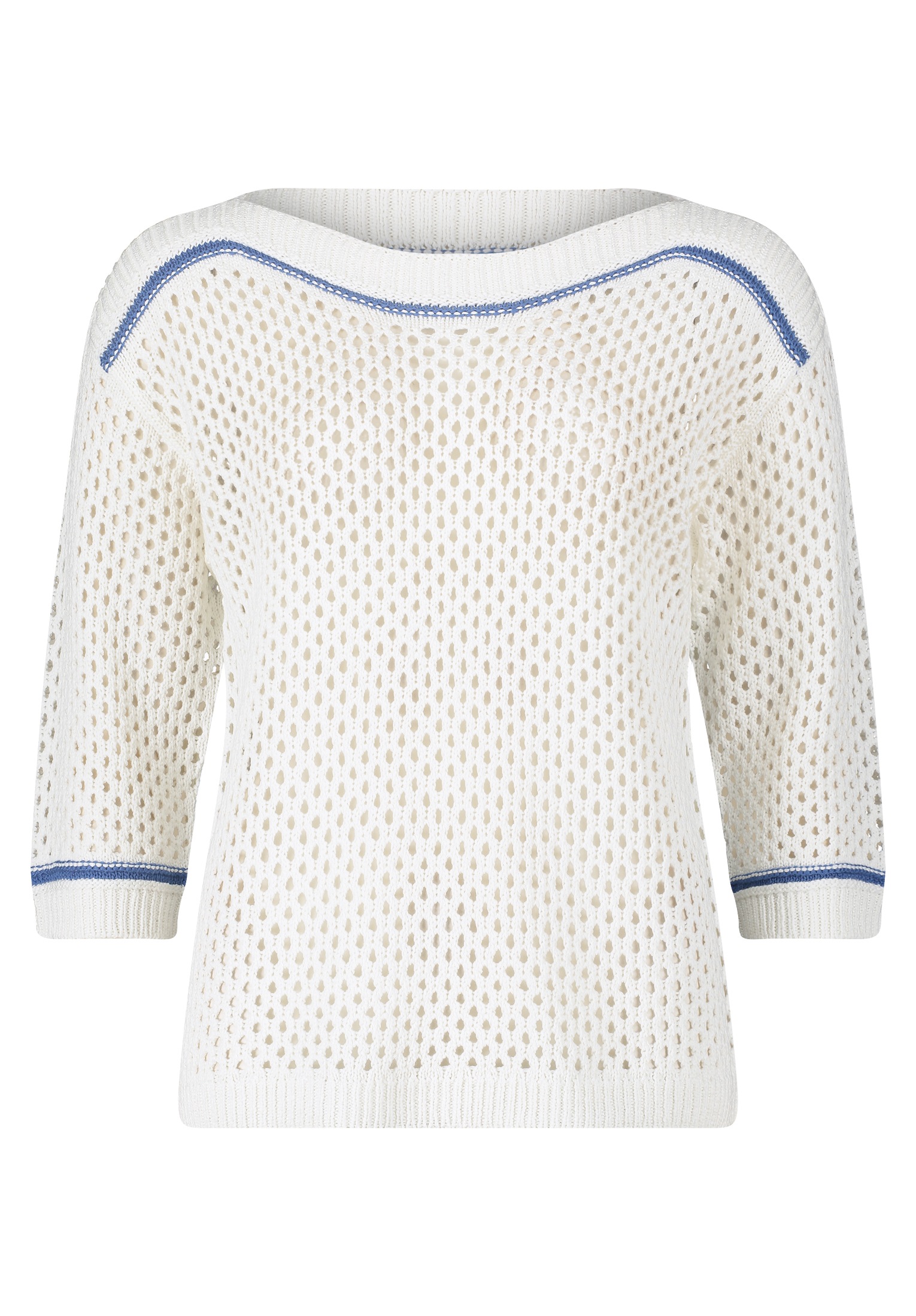 Betty Barclay Strickpullover »Betty Barclay Lochstrick-Pullover mit Strickdetails«, (1 tlg.), Kontraststeppung