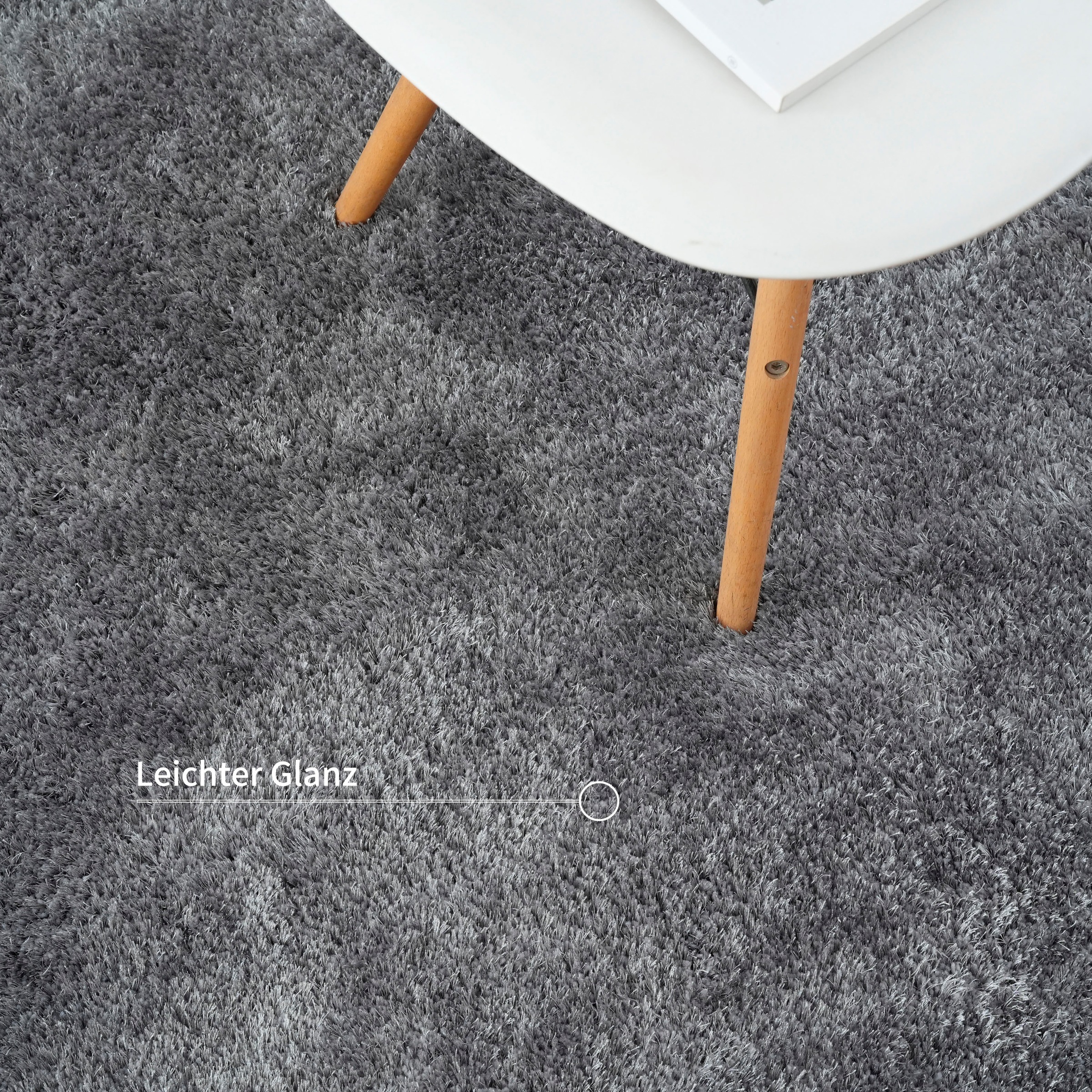 Bruno Banani Hochflor-Teppich »Dana Bean shape, besondere Form, weich, Mikrofaser Teppiche«, U-förmig, 30 mm Höhe, organische Form, uni, Wohnzimmer, Schlafzimmer, Esszimmer