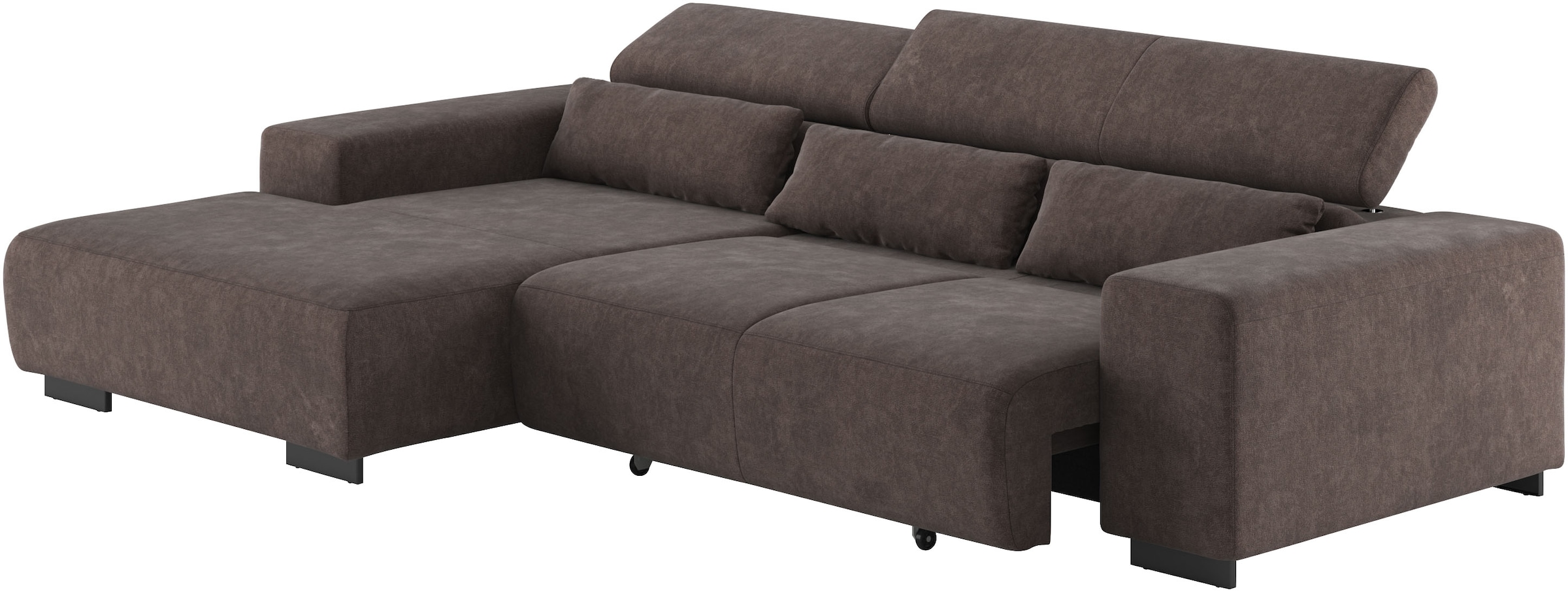 COTTA Ecksofa »Side L-Form, mit Kopfteilverstellung & 3 Nierenkissen«, optional motorische Sitztiefenverstellung