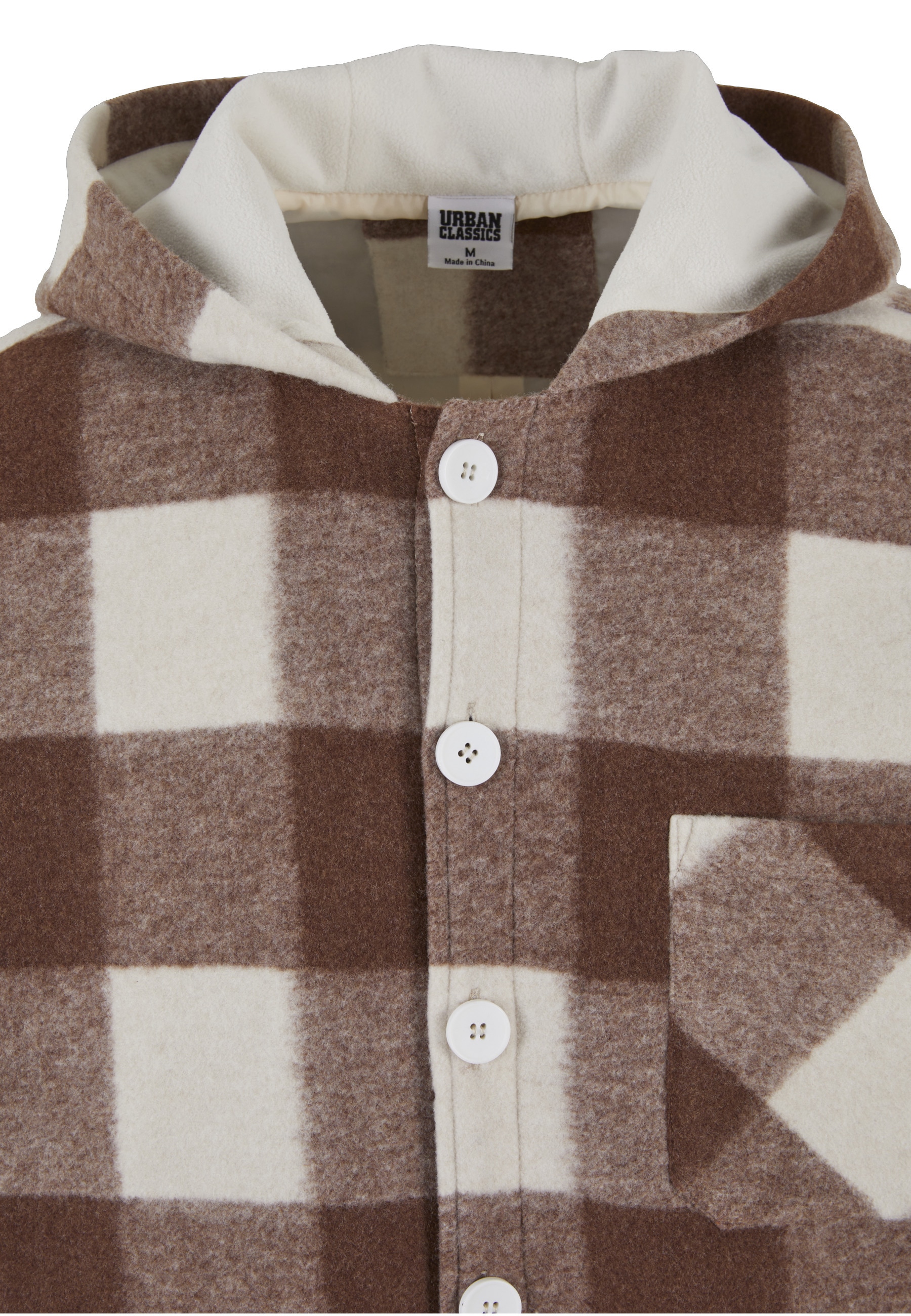 URBAN CLASSICS Allwetterjacke »Urban Classics Big Check Jacket With Hood« 1 Stk. tlg. mit Kapuze
