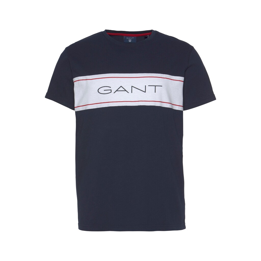 Gant T-Shirt »ARCHIVE STRIPE«, Colourblocking mit GANT- Schriftzug