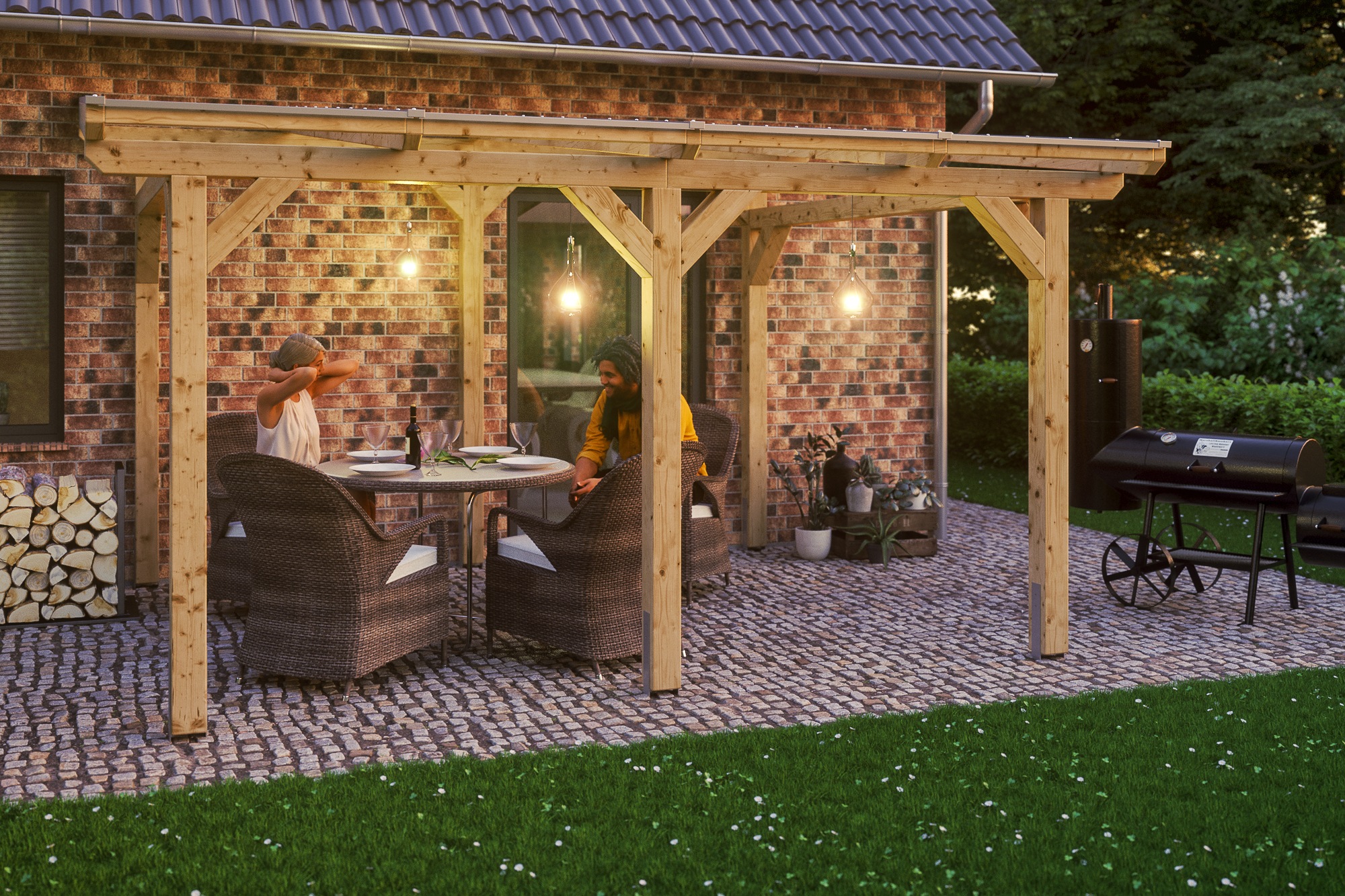 Skanholz Terrassendach »Siena«, Leimholz