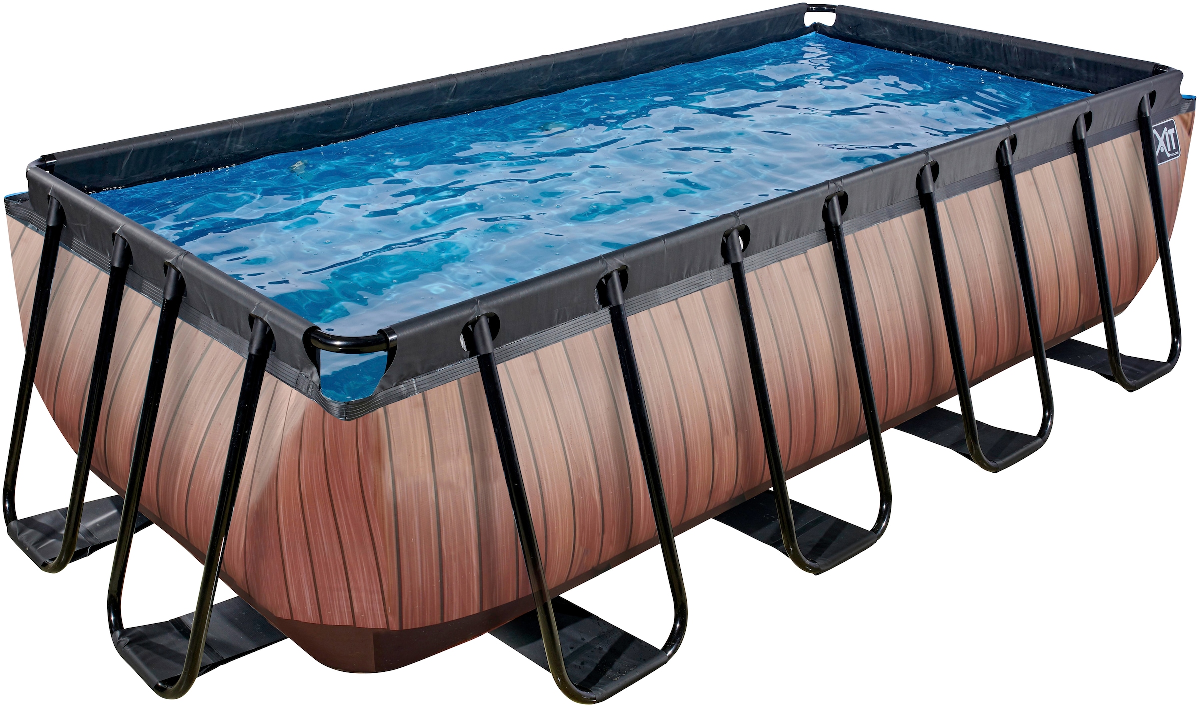 EXIT Framepool, (Set, 3 tlg.), BxLxH: 200x400x100 cm, mit Filterpumpe und Sicherheitsleiter