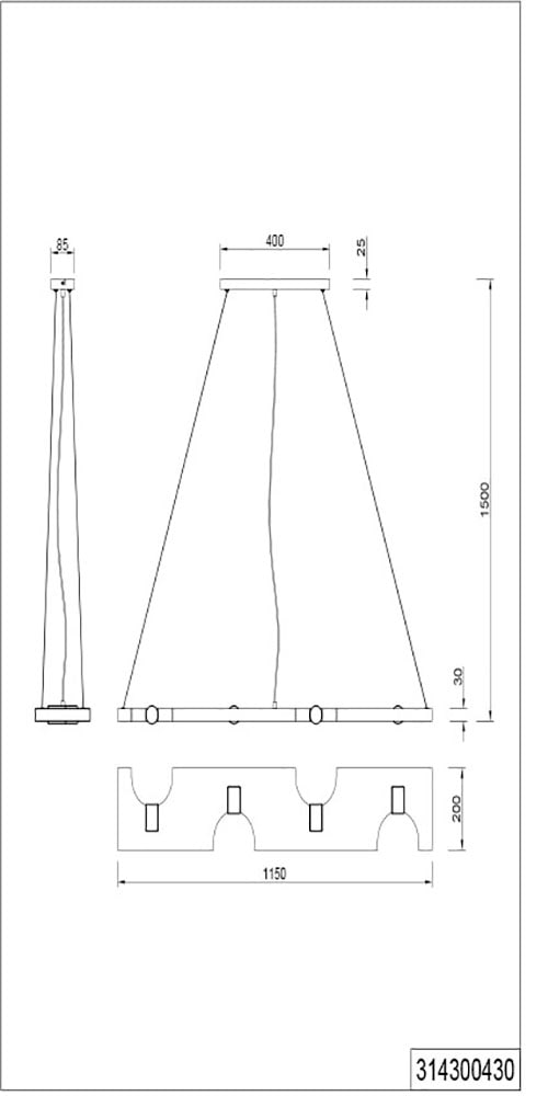 TRIO Leuchten BAUR exkl 4 Hängelampe max »Tailor«, naturbelassen Pendelleuchte Holz 10W, flammig-flammig, | 4xE27 höhenverstellbar