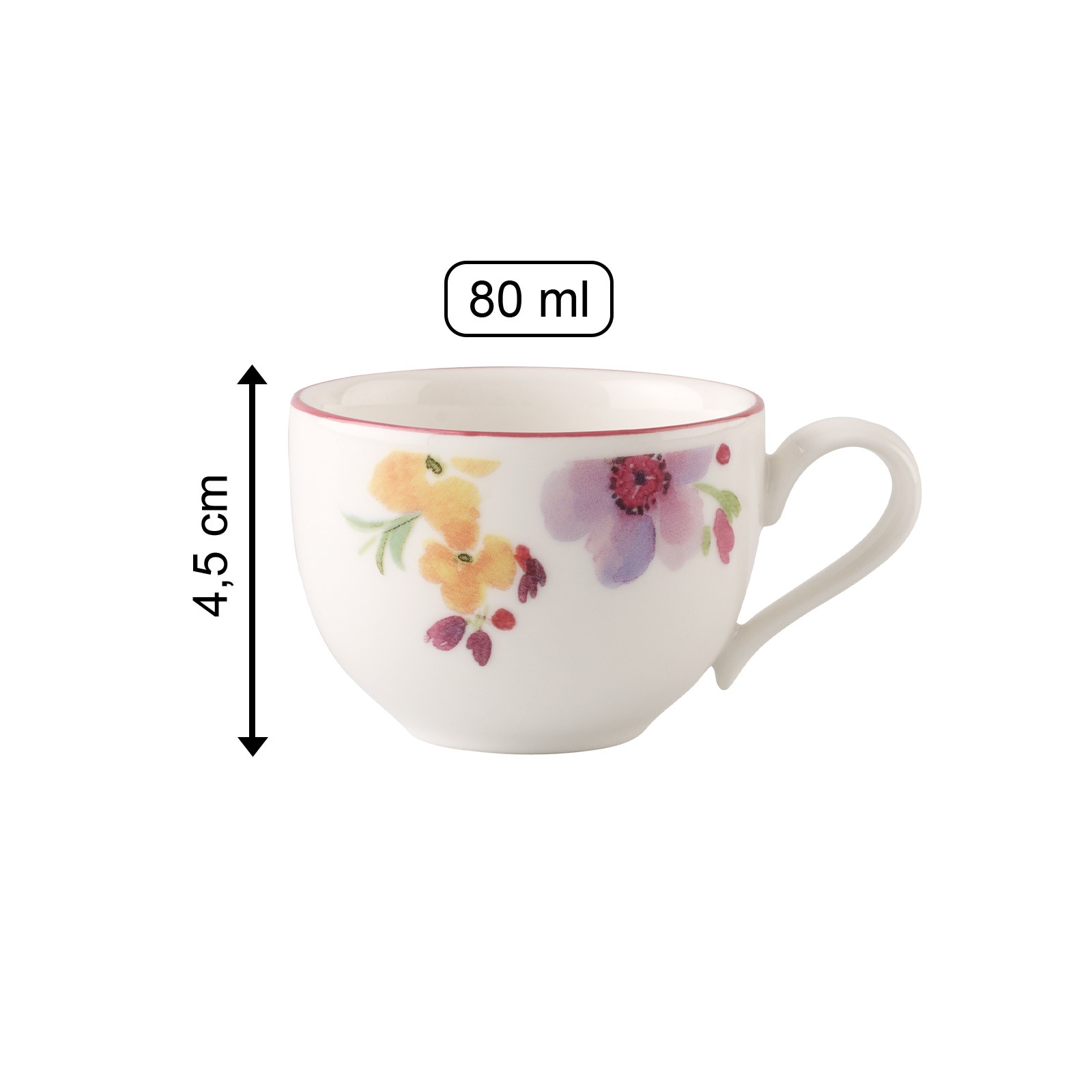 Villeroy & Boch Espressotasse »Espressoobertasse Mariefleur Basic 80 ml bunt« Spülmaschinengeeignet, Mikrowellenfest