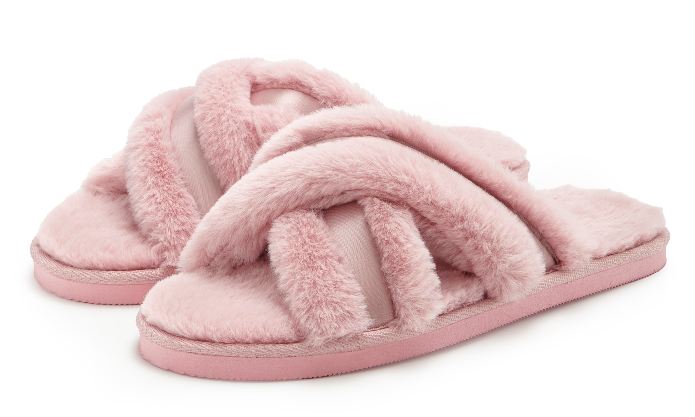 Vivance Dreams by Lascana Pantolette "Hausschuh, Pantoffel, Mule, offener Schuh," mit Kreuzbandage VEGAN