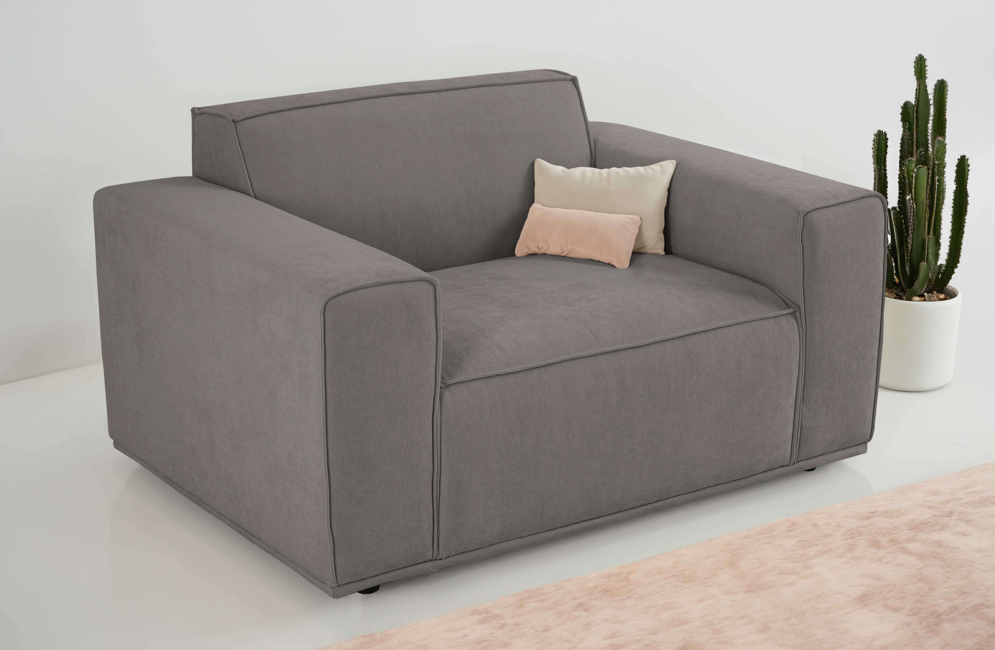 Home affaire Loveseat "Avelin, 1.5 Sitzer, 140 cm, Chenille, Struktur-Boucl günstig online kaufen