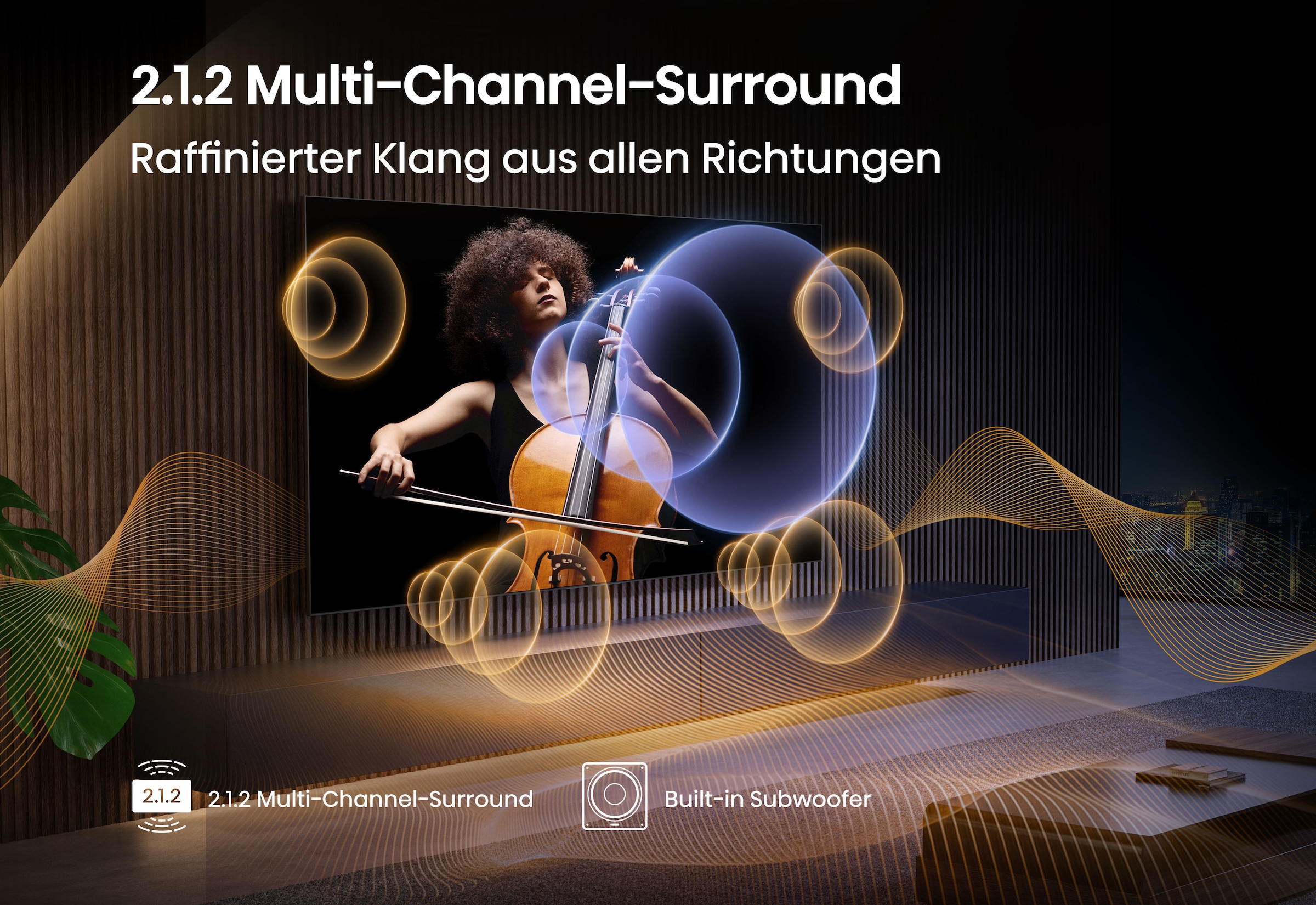 Hisense QLED Mini LED-Fernseher »65U7Q PRO« 164 cm/65 ″ Smart-TV 4K UHD MiniLED Smart TV